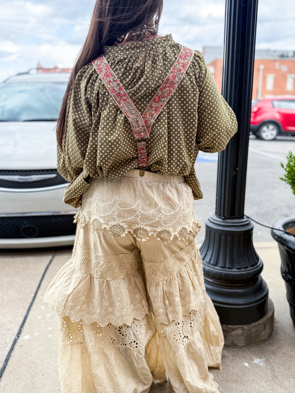 Olive Dot Top - Urban Mills Boutique