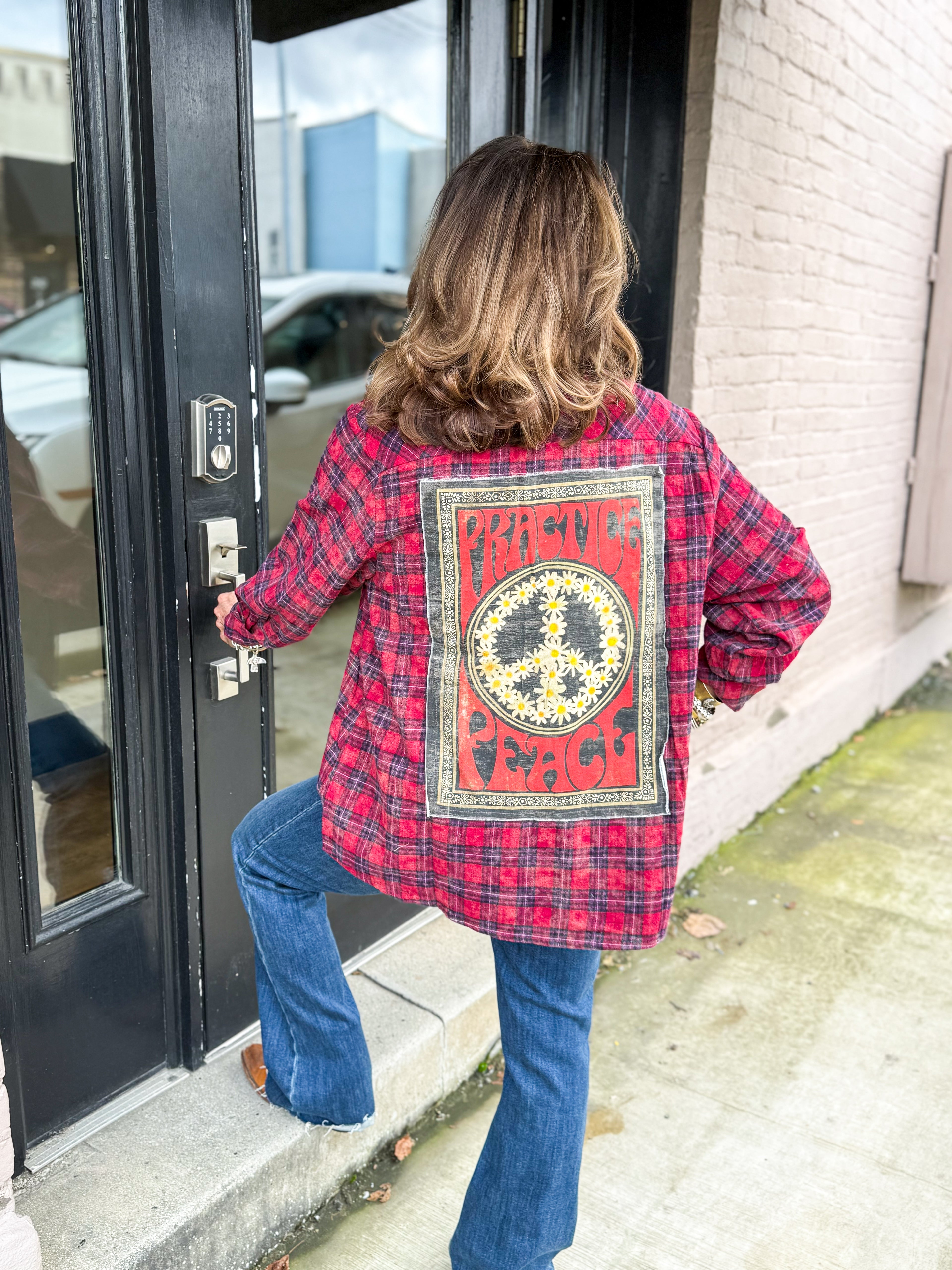 Telluride Patch Flannel RED - Urban Mills Boutique