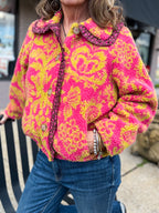 Scroll Sherpa Print Jacket - Urban Mills Boutique