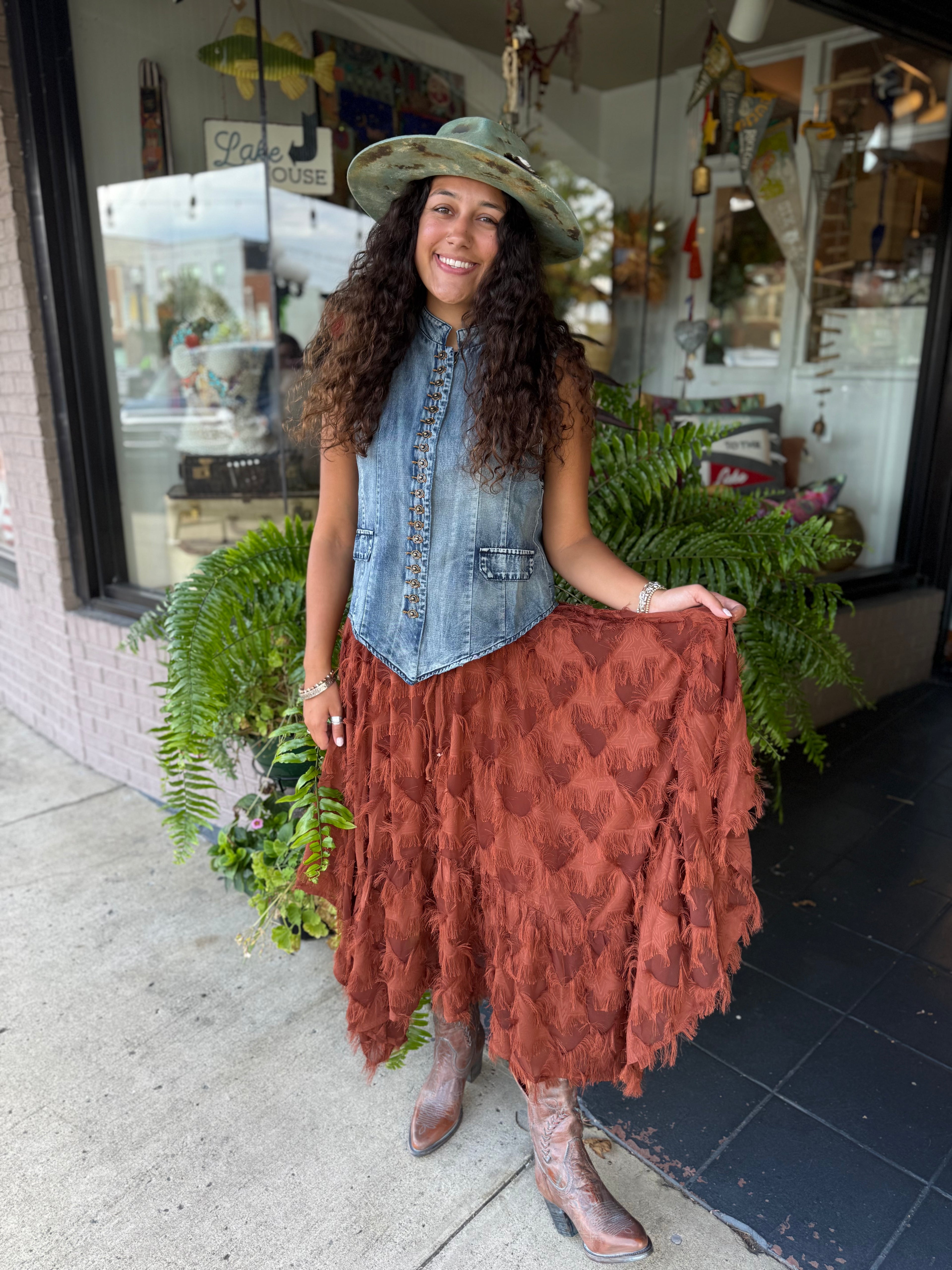 Rust Star Skirt - Urban Mills Boutique