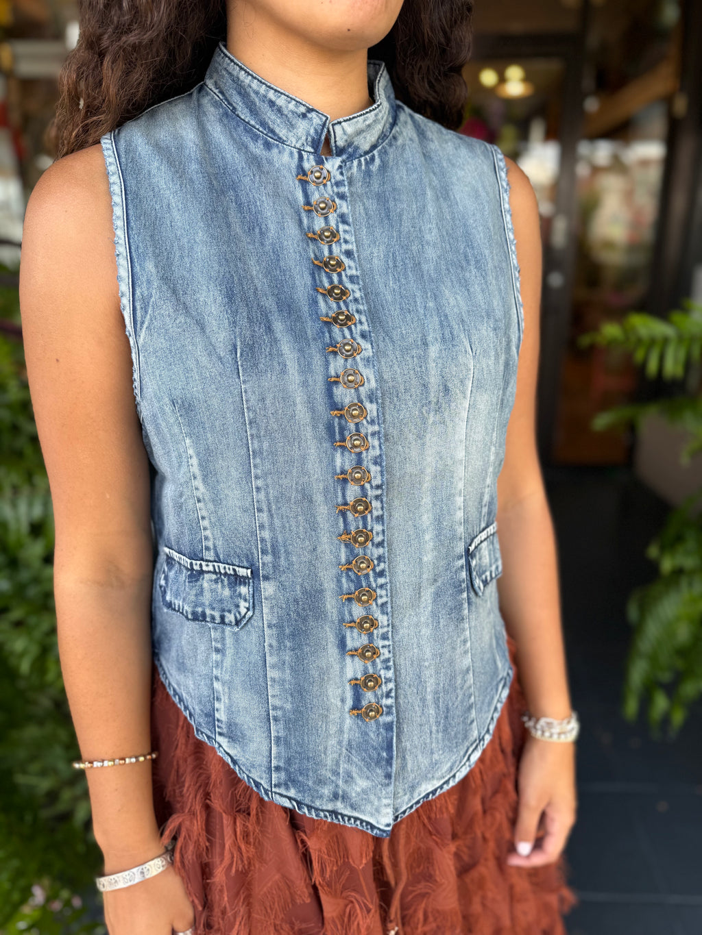 Denim Vest - Urban Mills Boutique