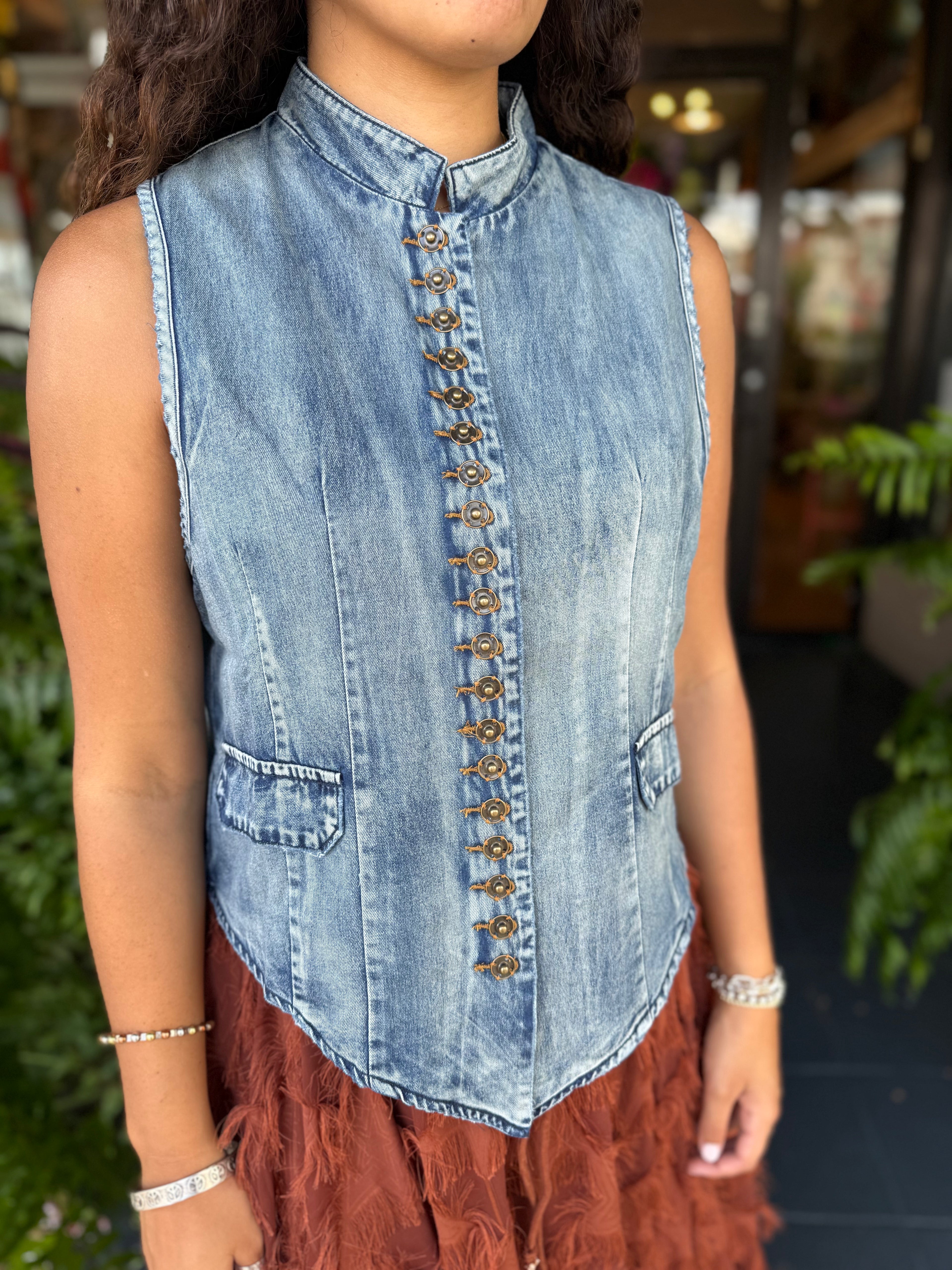Denim Vest - Urban Mills Boutique