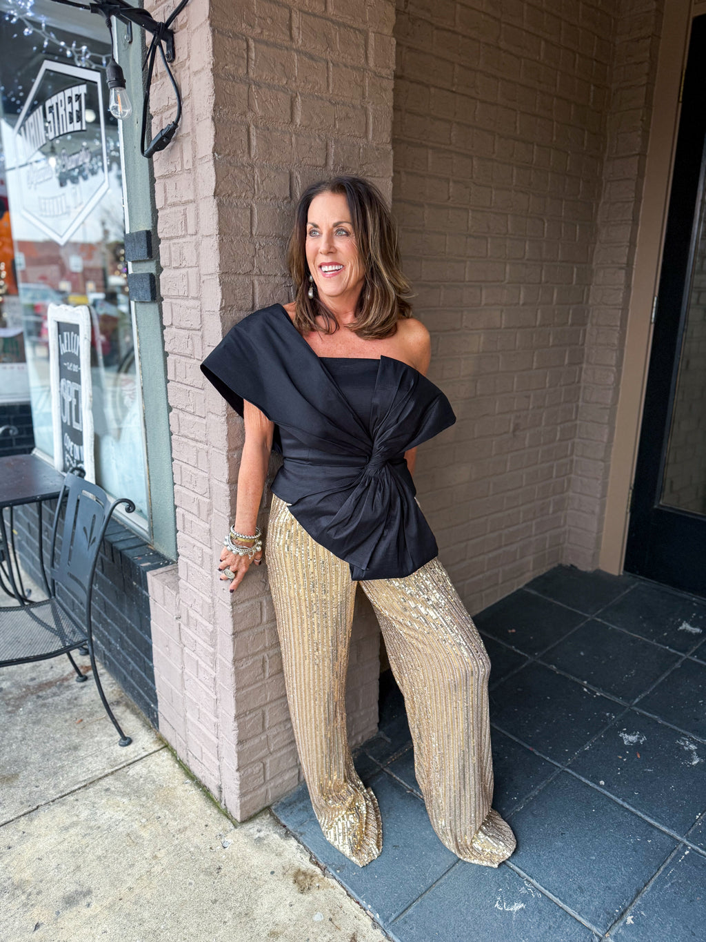 Gold Sequin Pants - Urban Mills Boutique