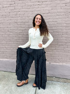 Mineral Washed Thermal Top - Cream - Urban Mills Boutique