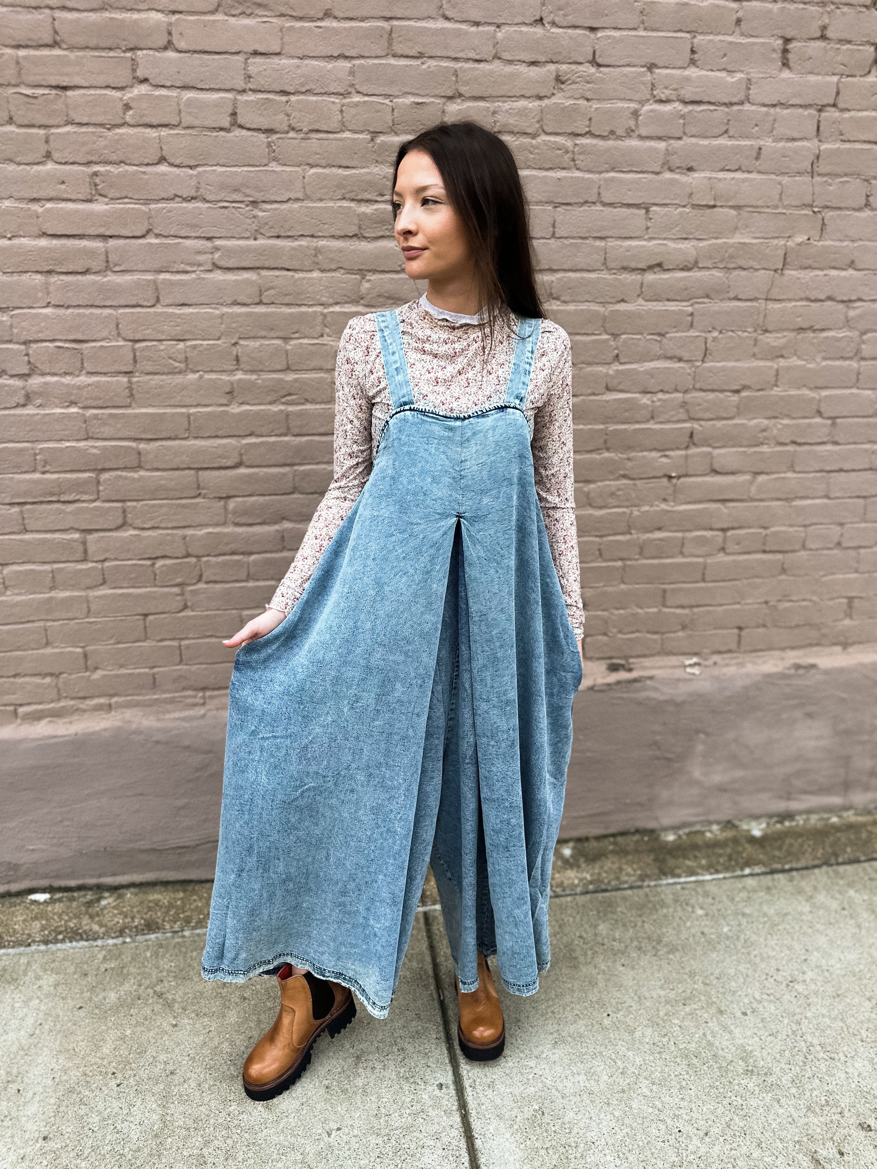 Denim Romper - Urban Mills Boutique