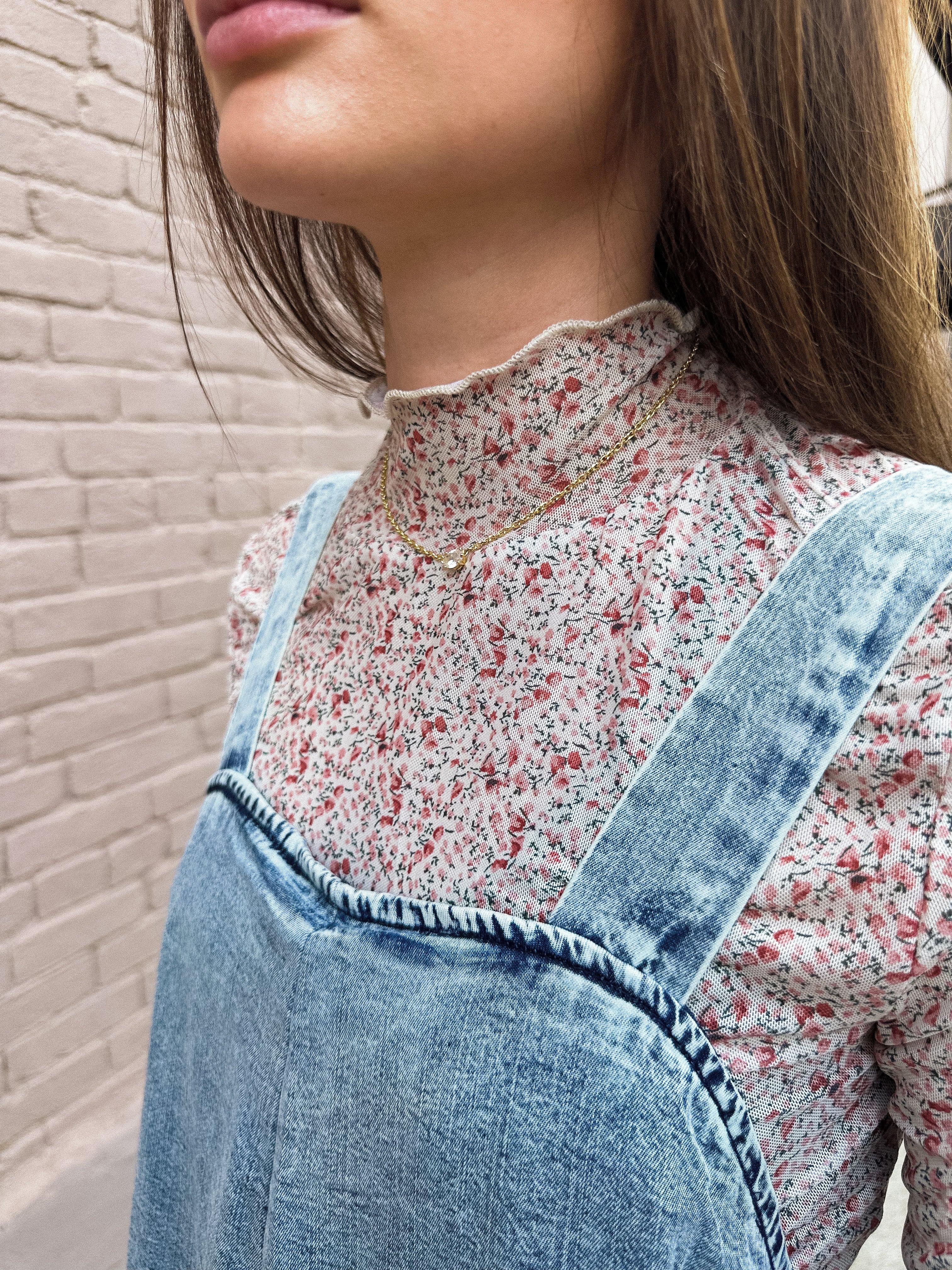 Flower Mesh Top- Cream - Urban Mills Boutique