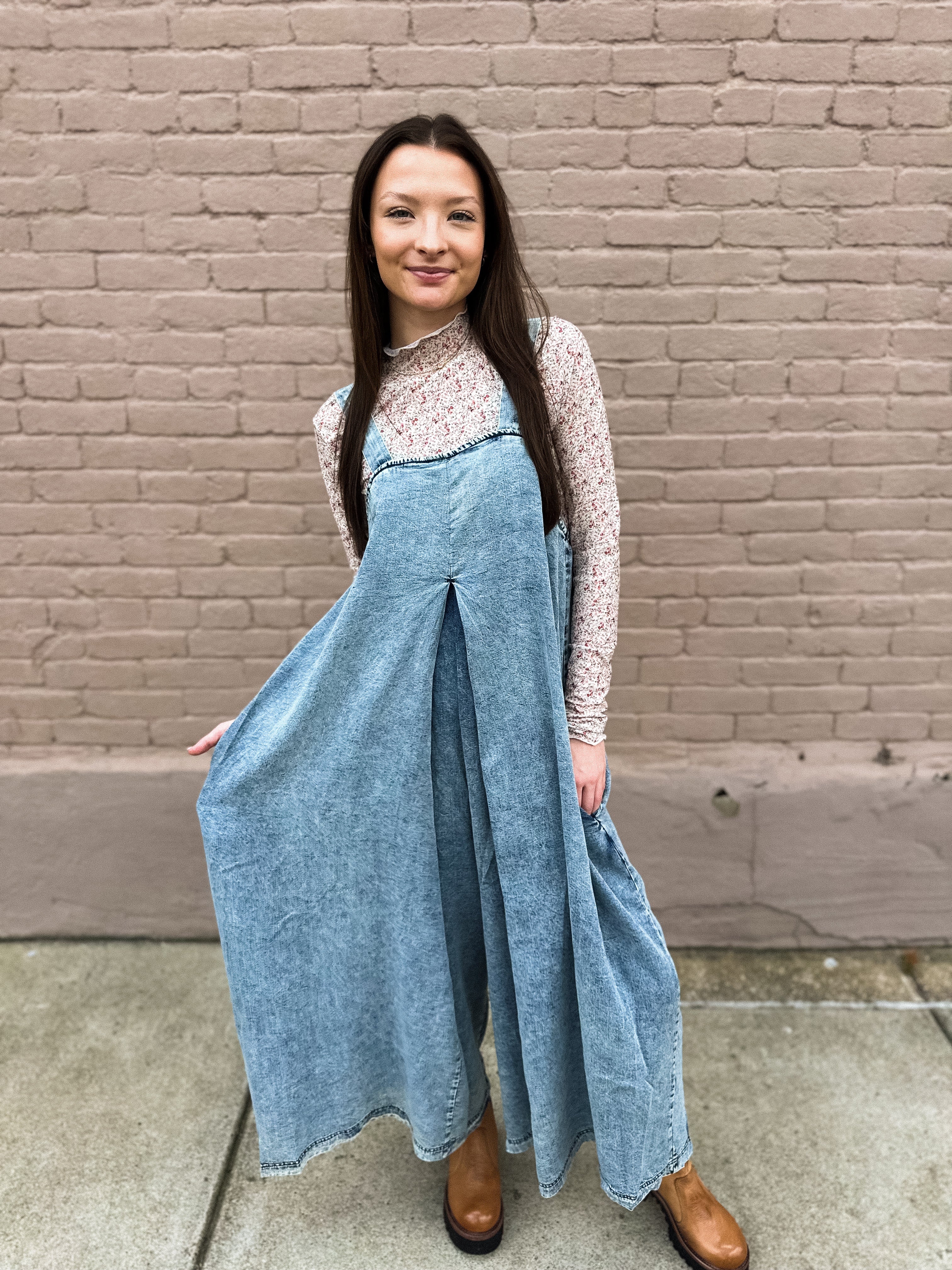 Denim Romper - Urban Mills Boutique