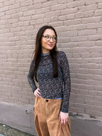 Flower Mesh Top - Black - Urban Mills Boutique