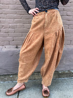 Washed Pleated Wide Leg Brick - Urban Mills Boutique