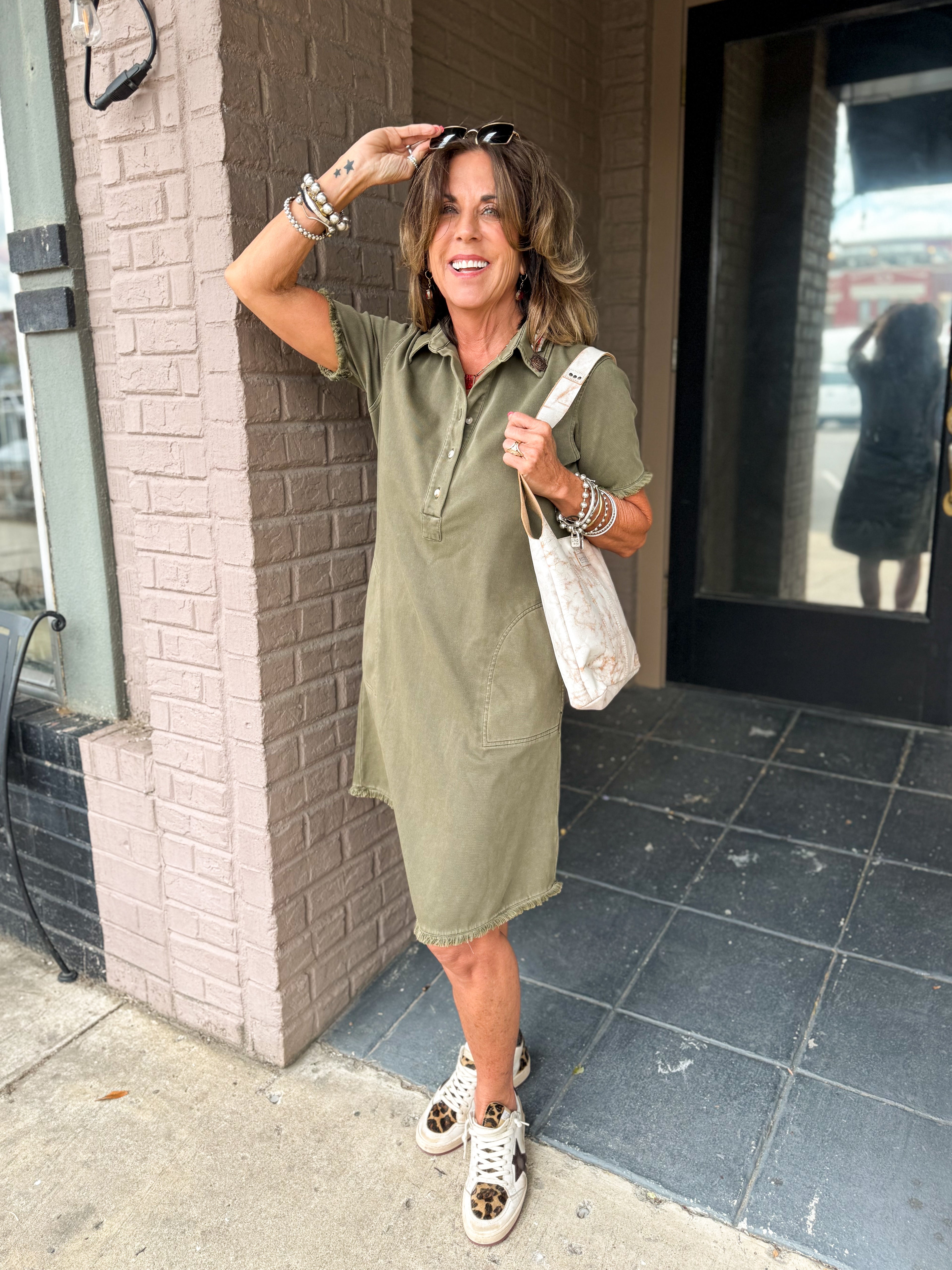Khaki Green Dress