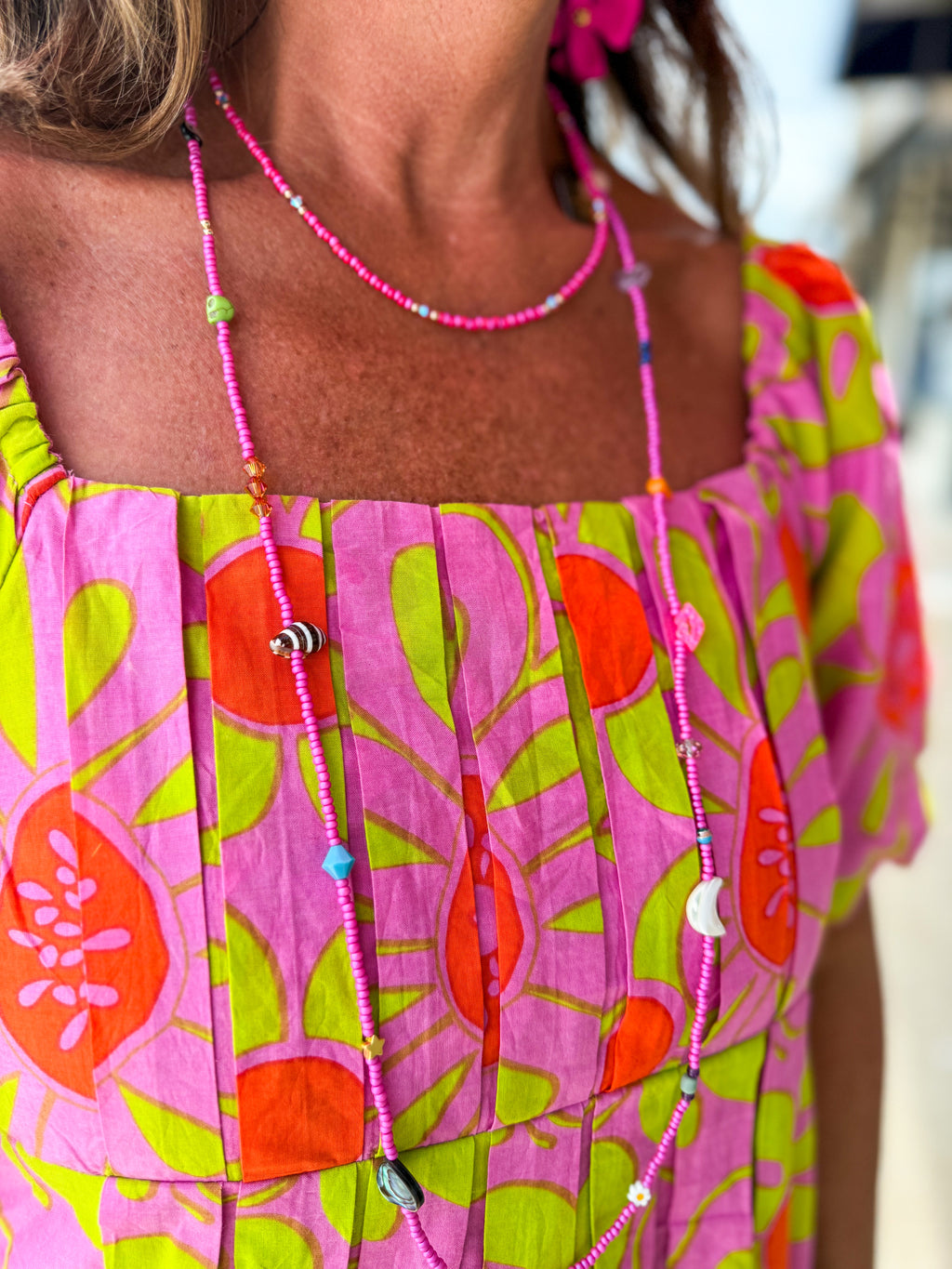 Pop Flower Border Dress - Urban Mills Boutique