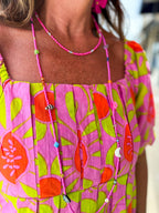Pop Flower Border Dress - Urban Mills Boutique