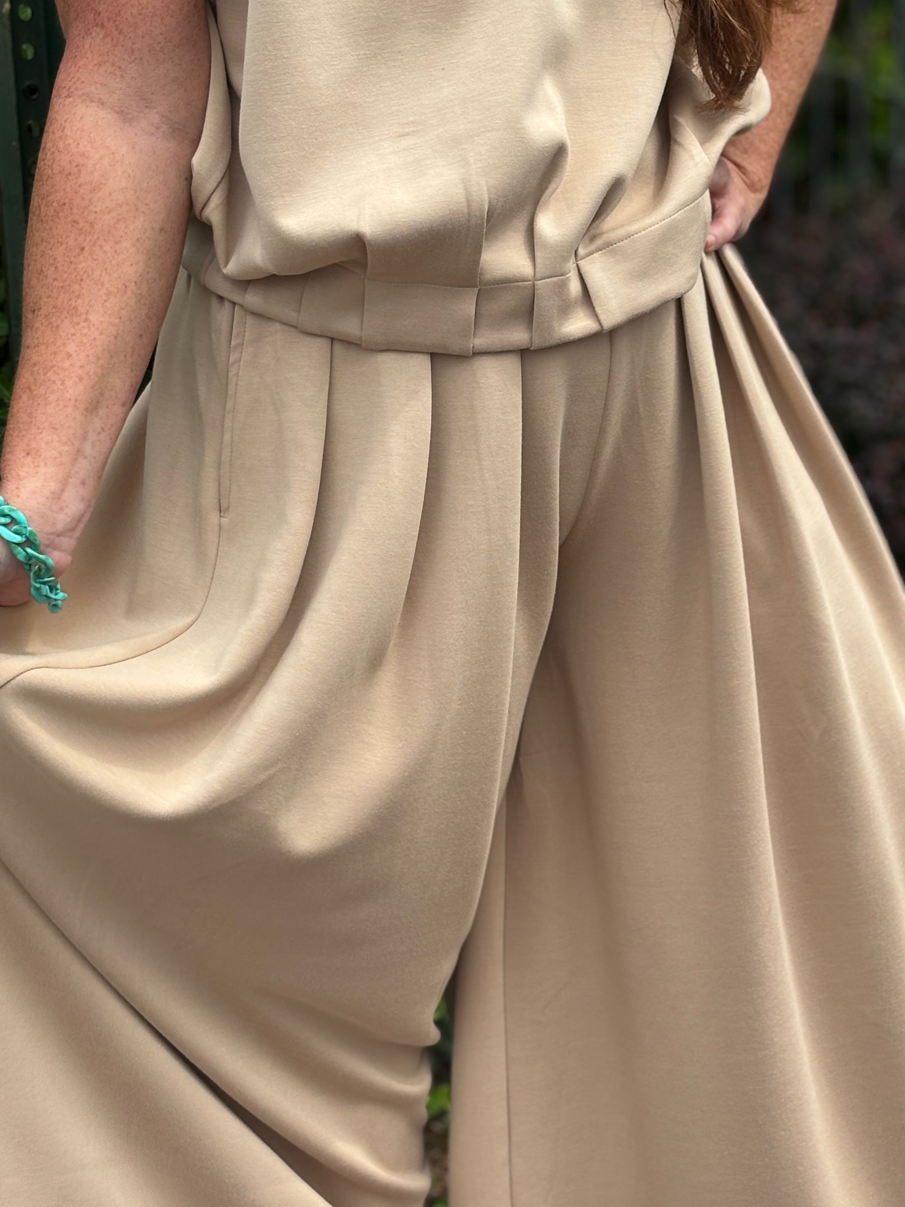 Latte Wide Leg Pants - Urban Mills Boutique