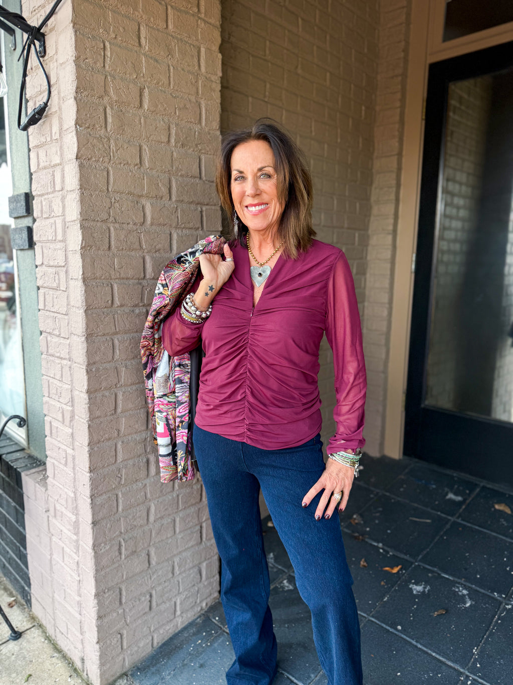 Cherry Mesh Top - Urban Mills Boutique
