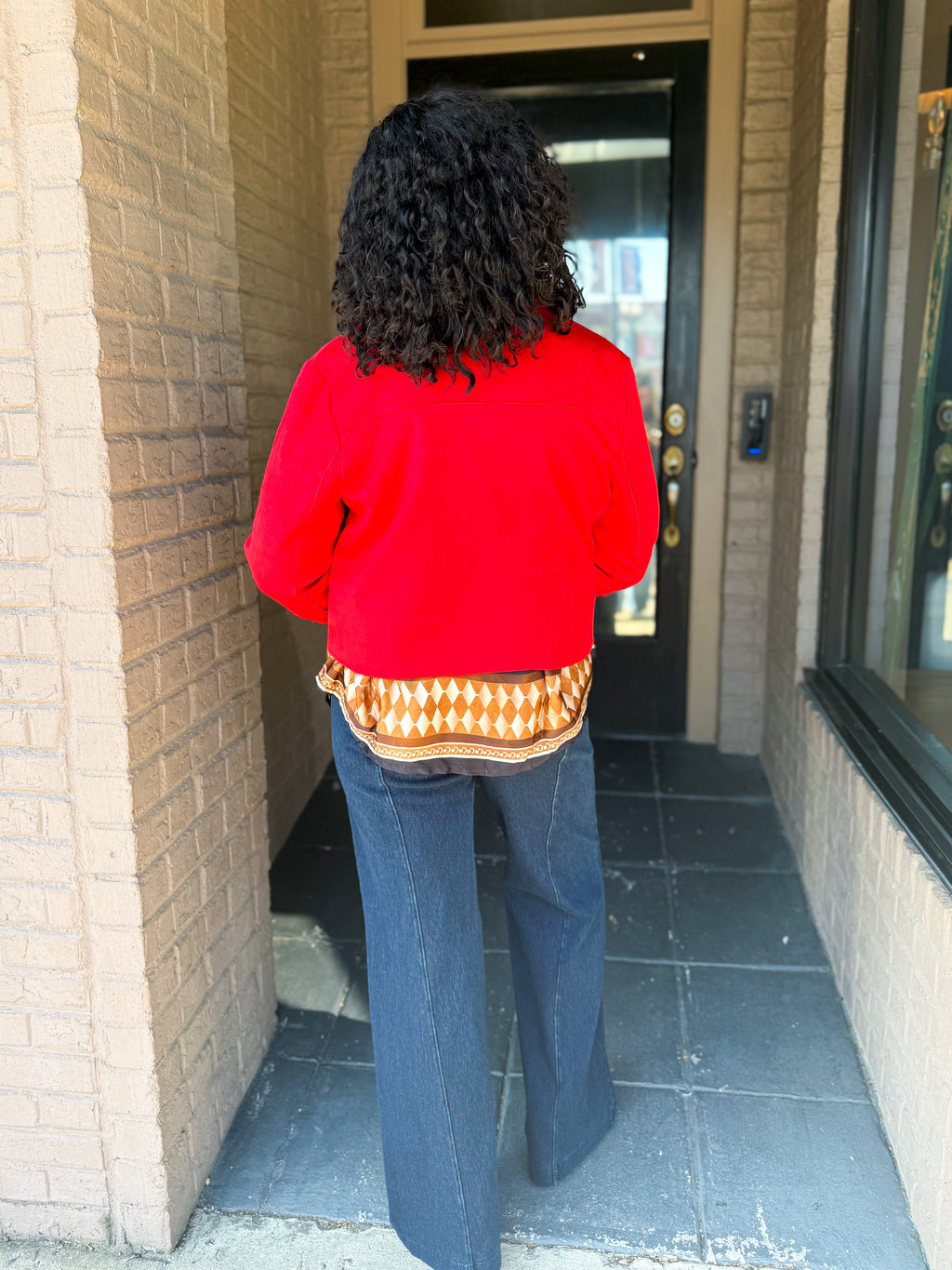 Faux Suede Jacket RED - Urban Mills Boutique