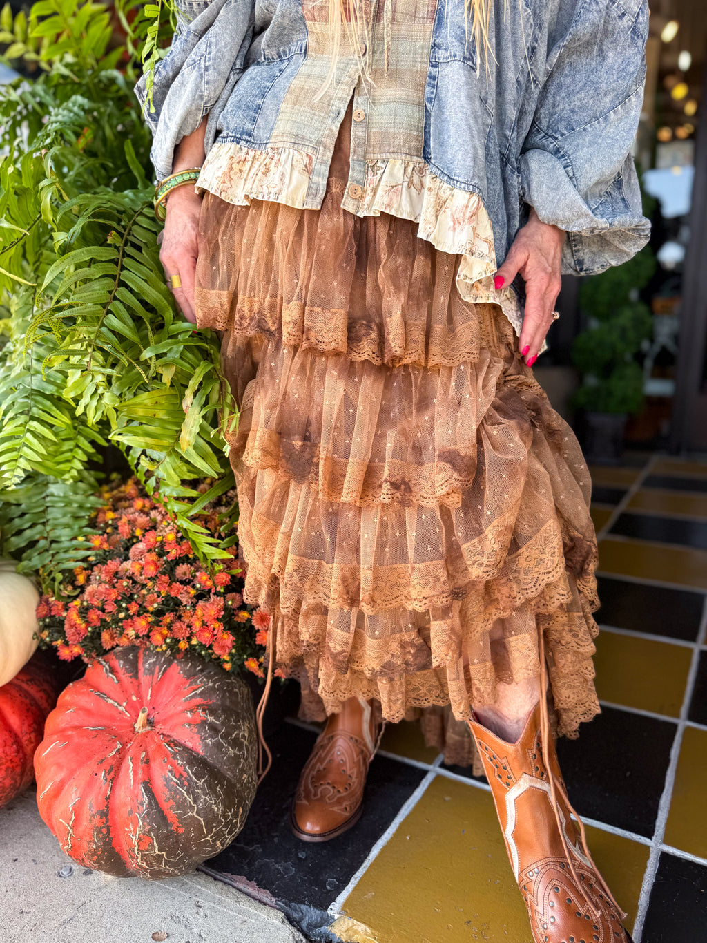 CHOCOLATE Romance Skirt - Urban Mills Boutique