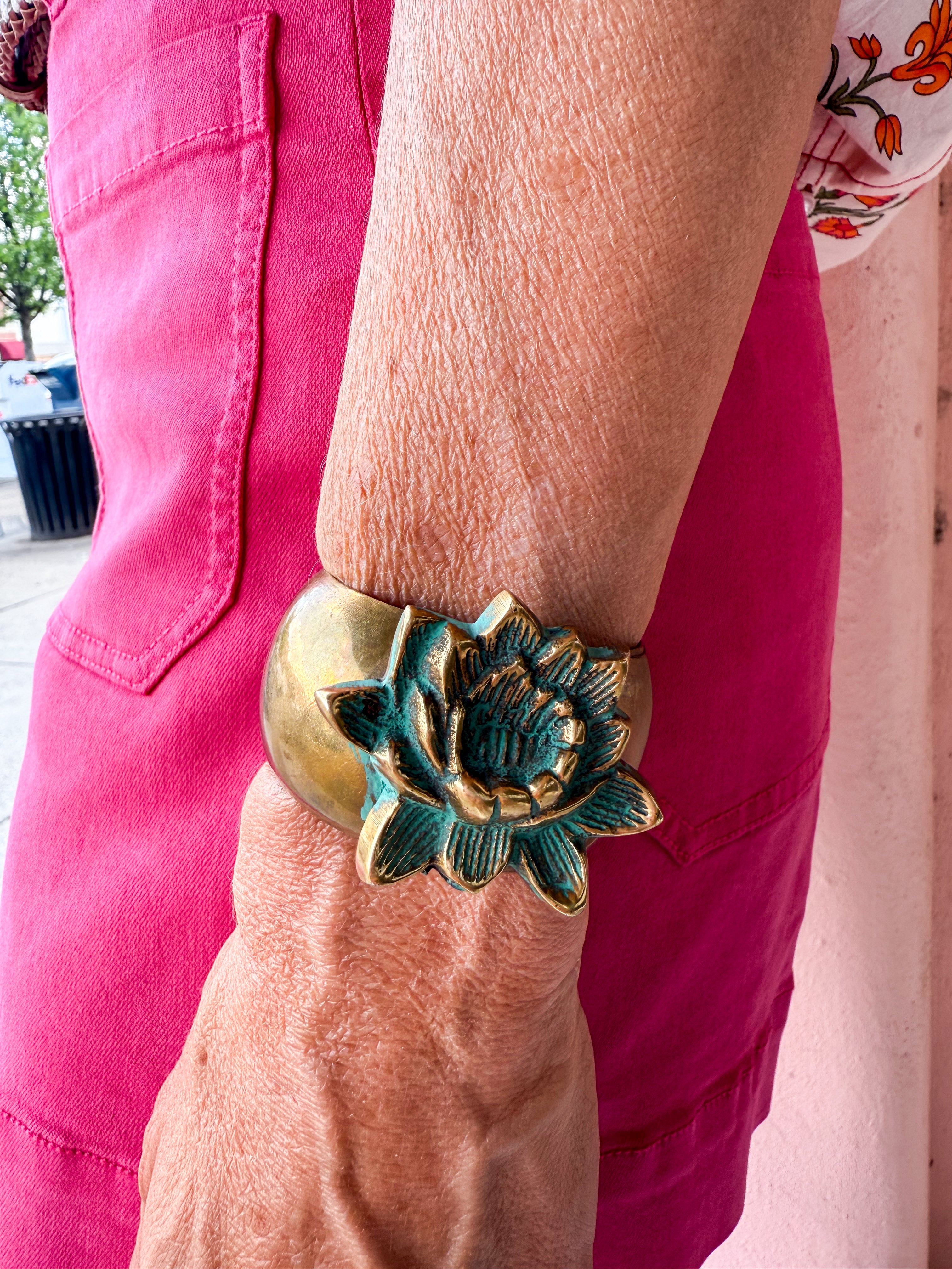 Lotus Flower Cuff - Urban Mills Boutique