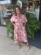 Toile Tucked Dress - Urban Mills Boutique