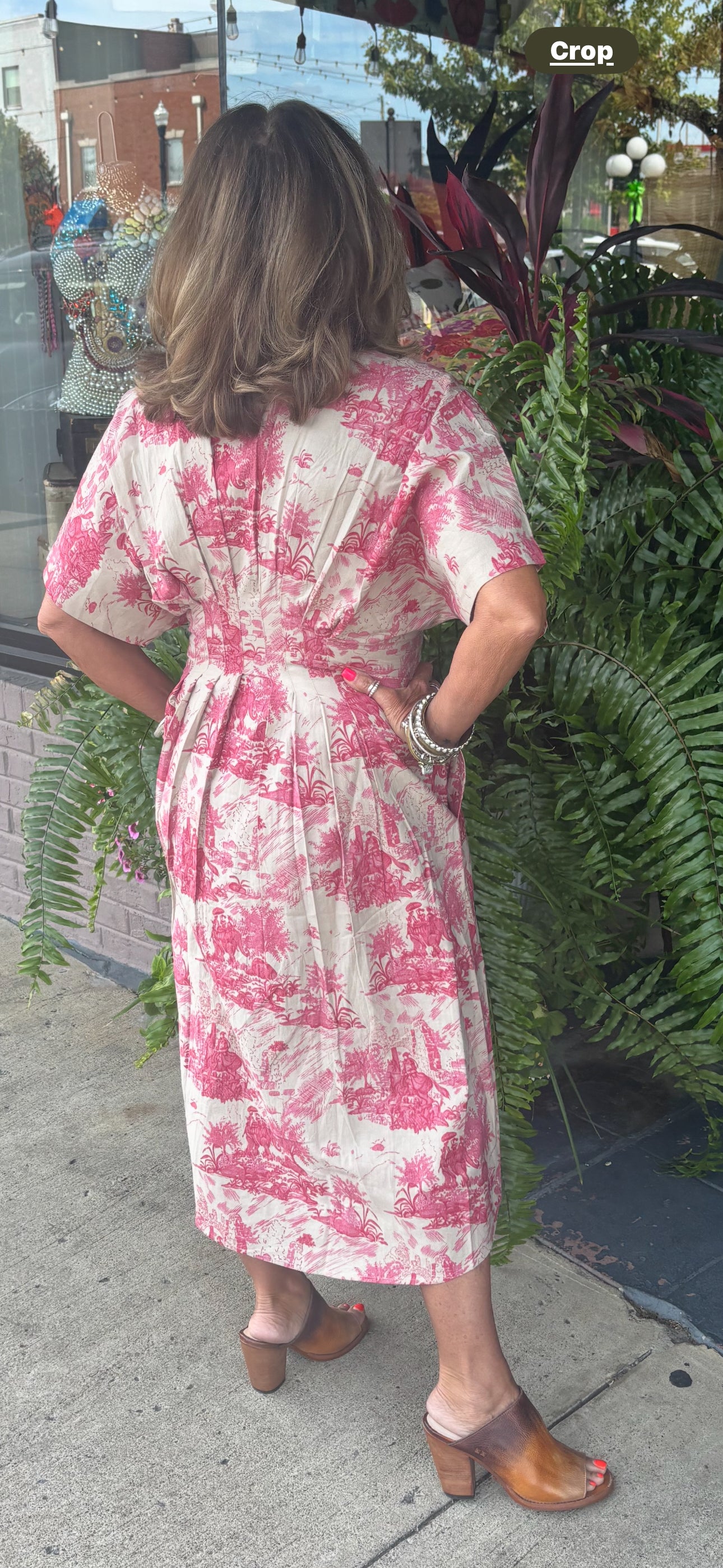 Toile Tucked Dress - Urban Mills Boutique