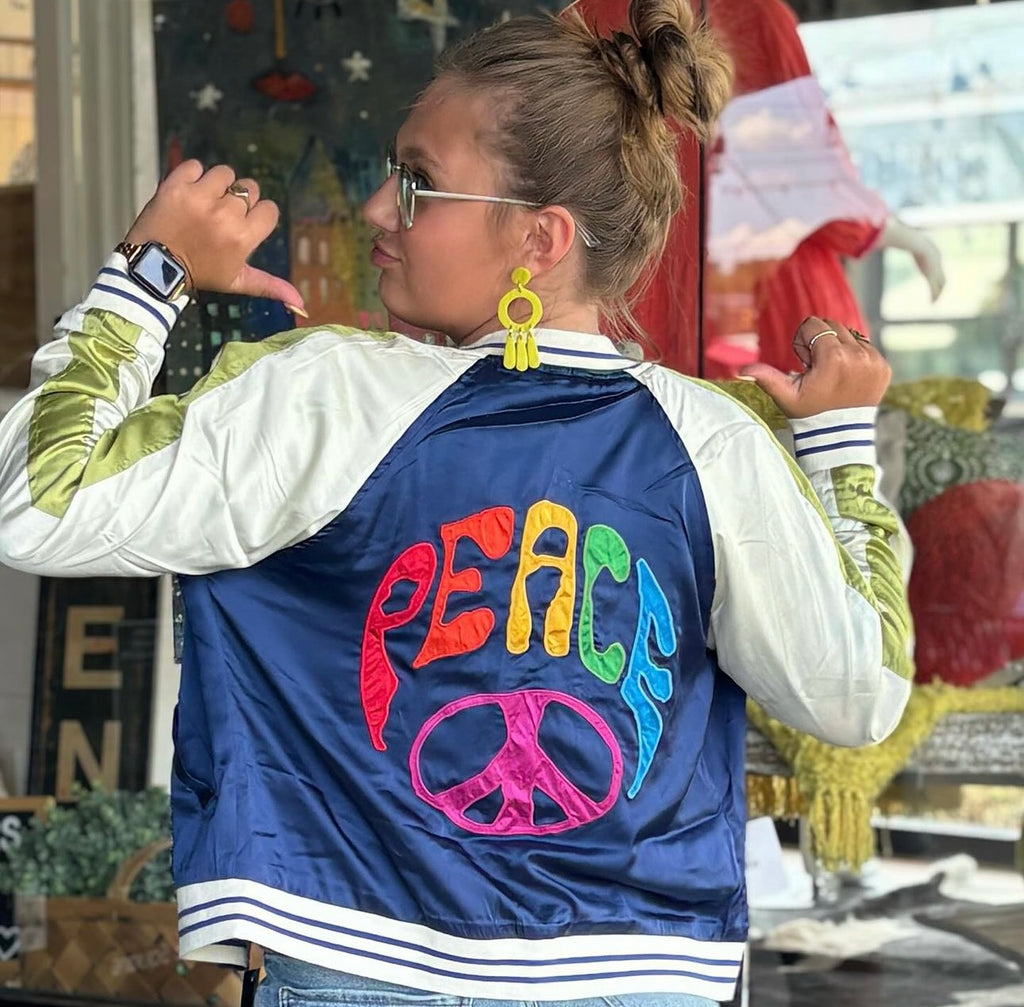 Satin Peace Jacket - Urban Mills Boutique 