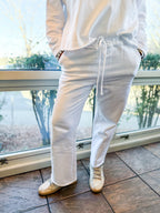 Windy Cropped Joggers White - Urban Mills Boutique