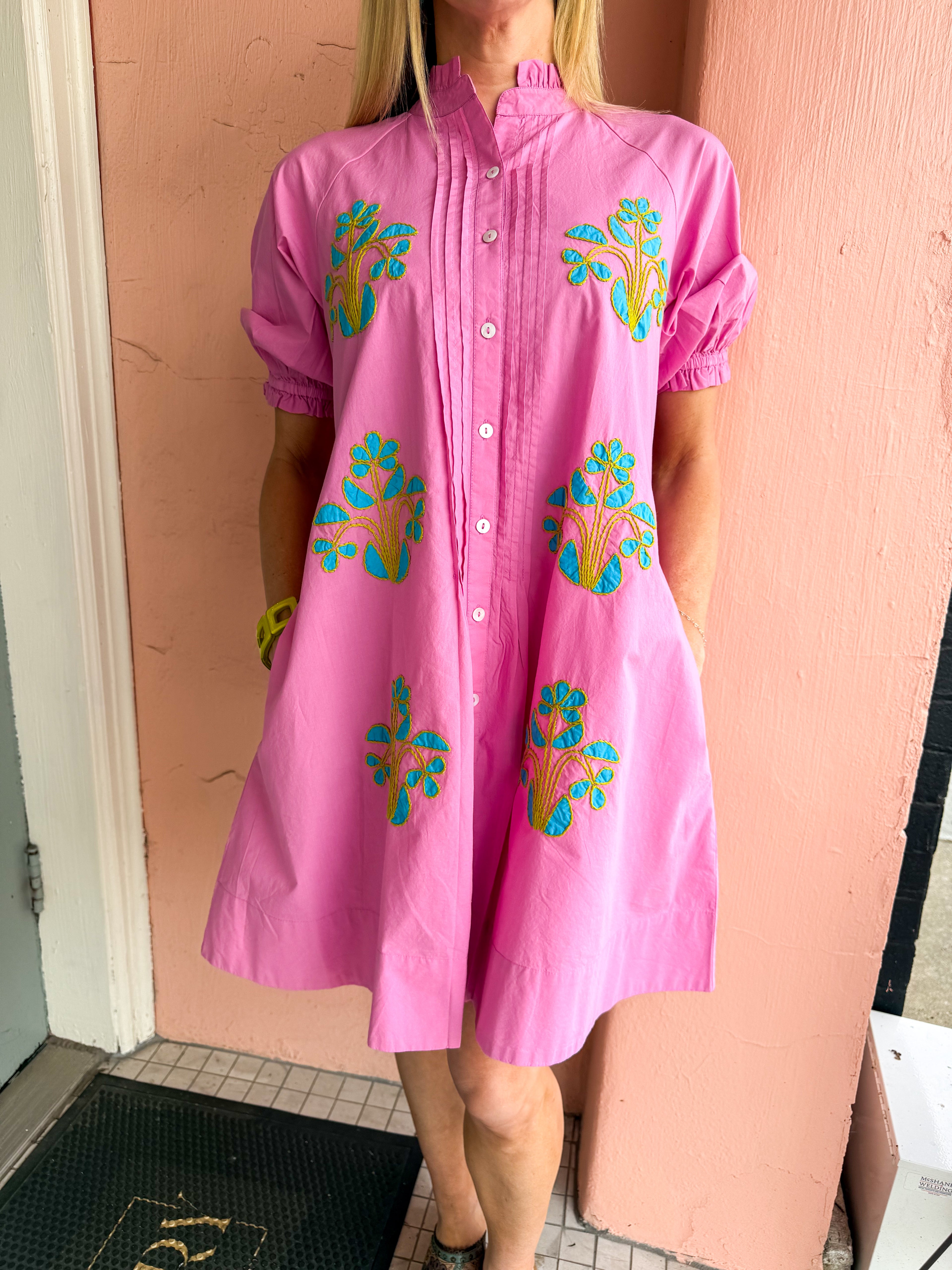 Lilac Embroidery Dress - Urban Mills Boutique