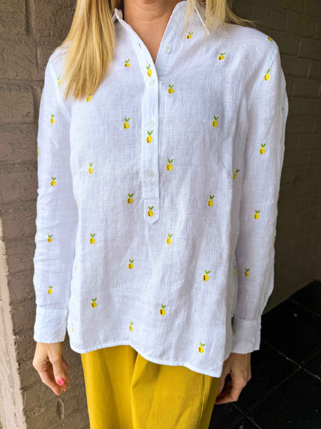 Linen Lemon Shirt - Urban Mills Boutique