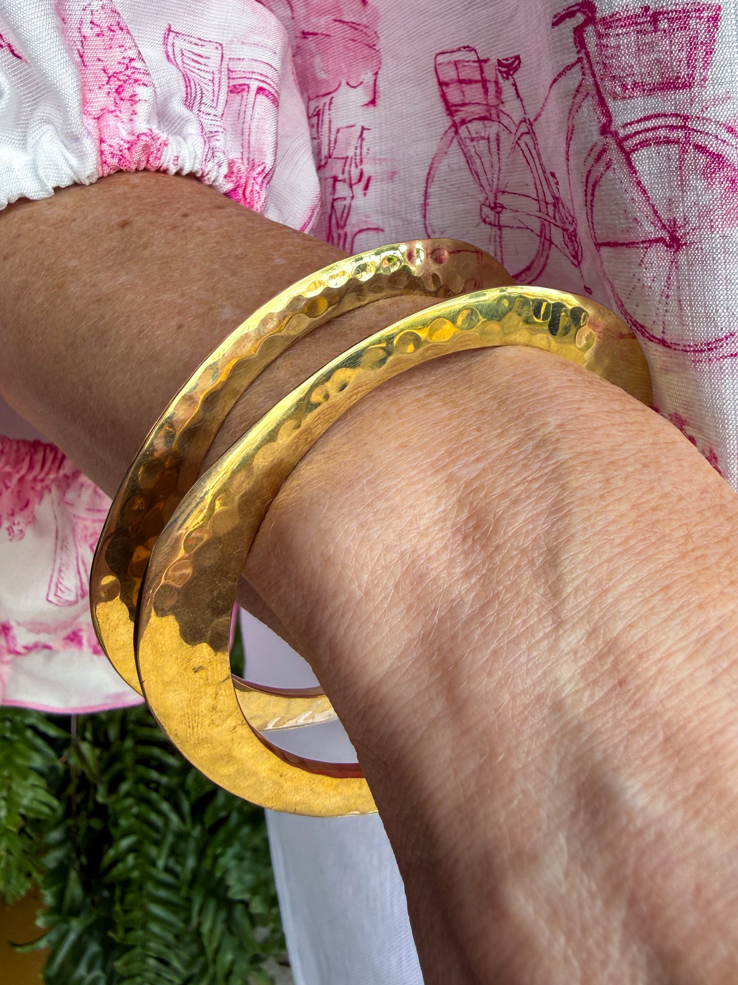 Gold Hammered Bangle - Urban Mills Boutique