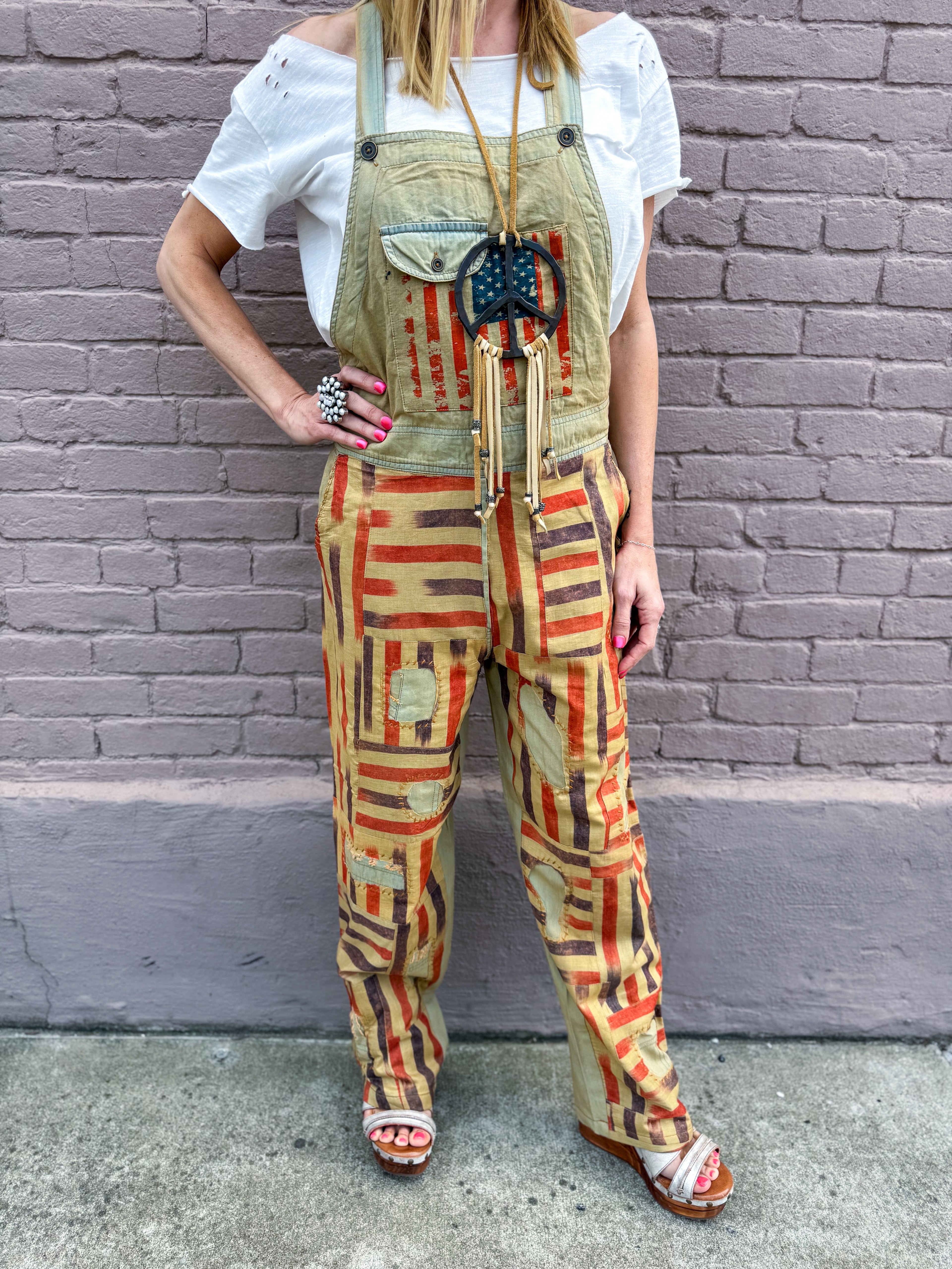 FLAG Khaki Overalls - Urban Mills Boutique