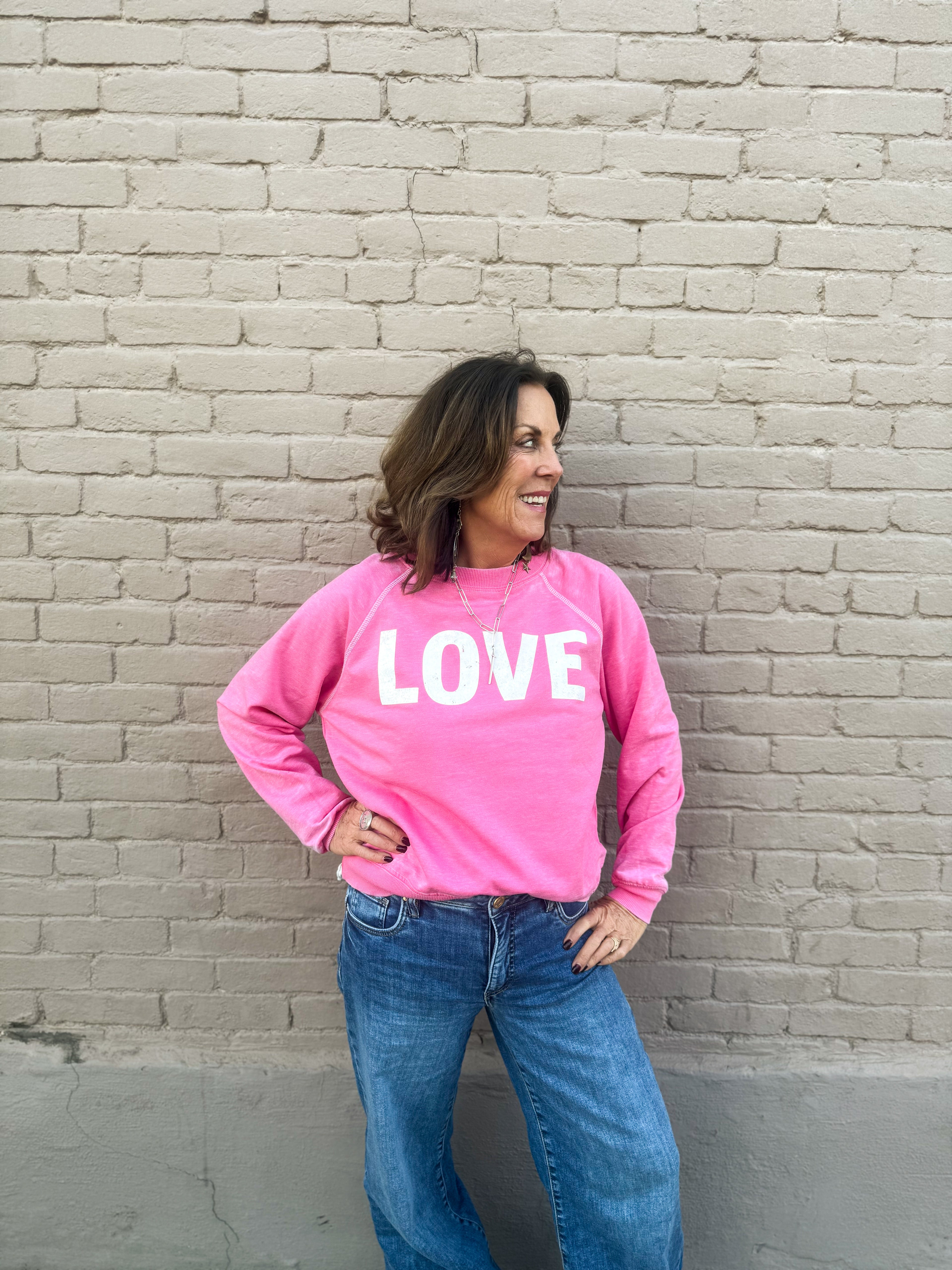 Pink Love Sweatshirt - Urban Mills Boutique