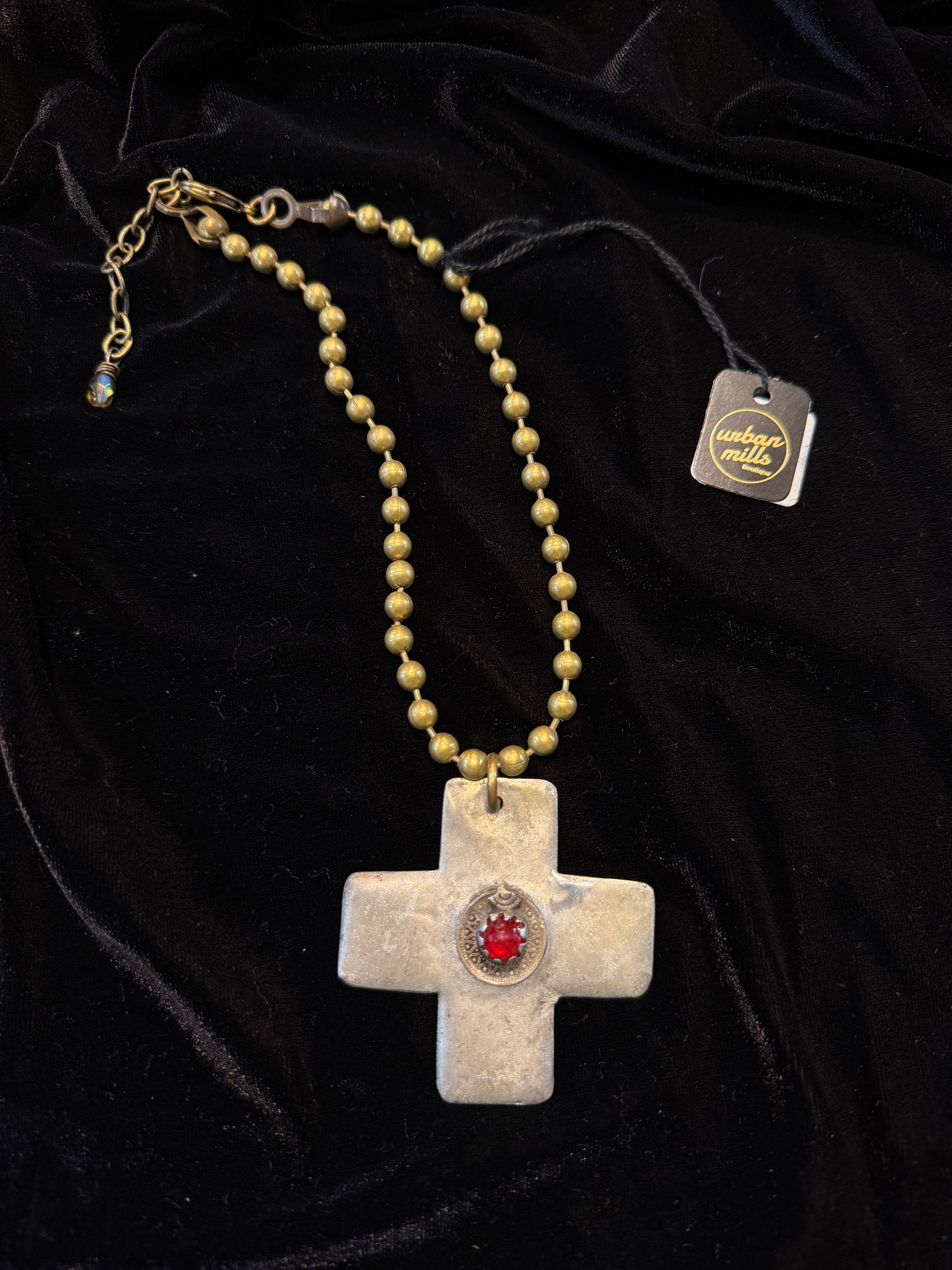 Soldered Big Cross Necklace - 1 - Urban Mills Boutique