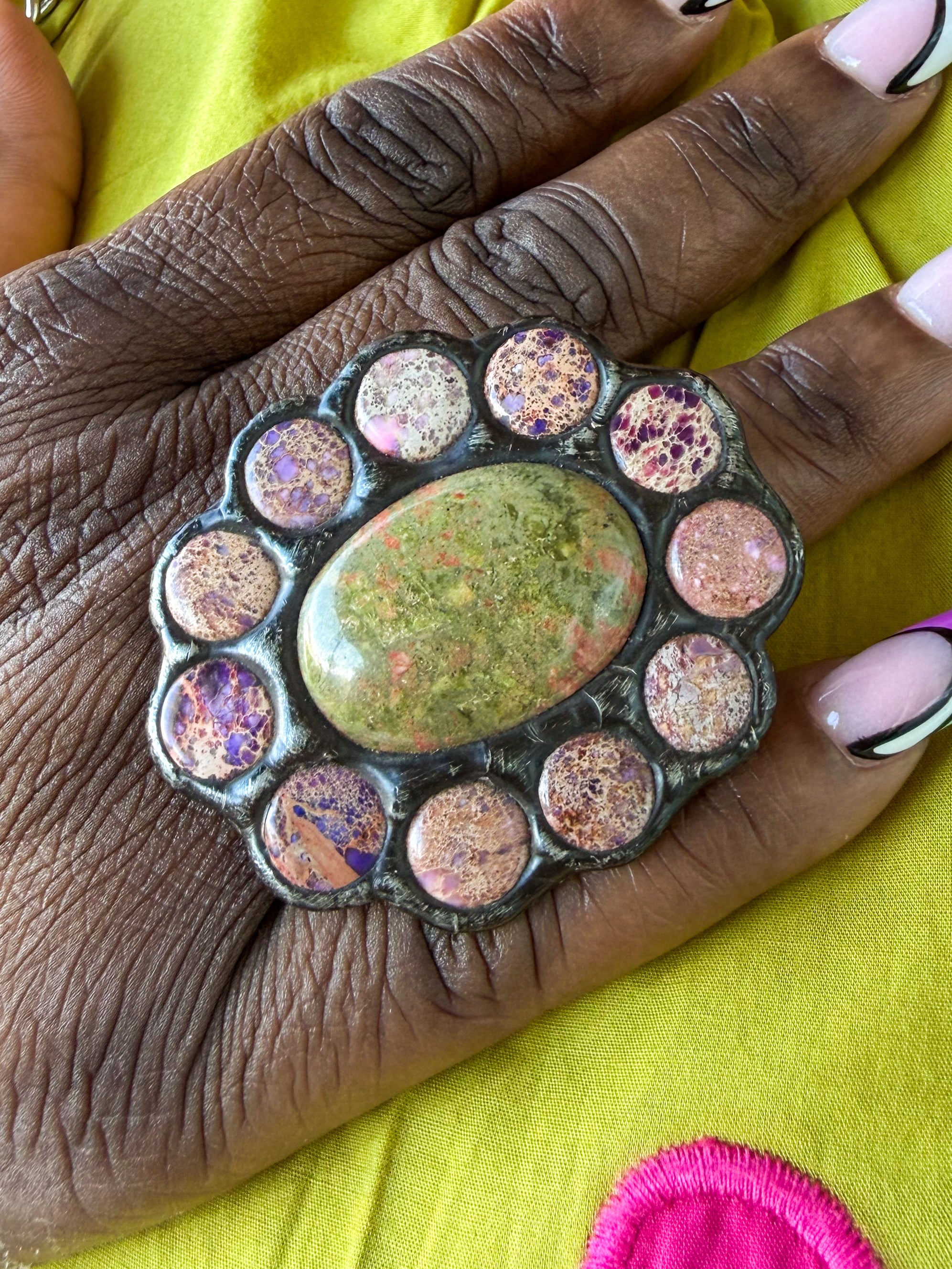 Green Flower Ring - Urban Mills Boutique