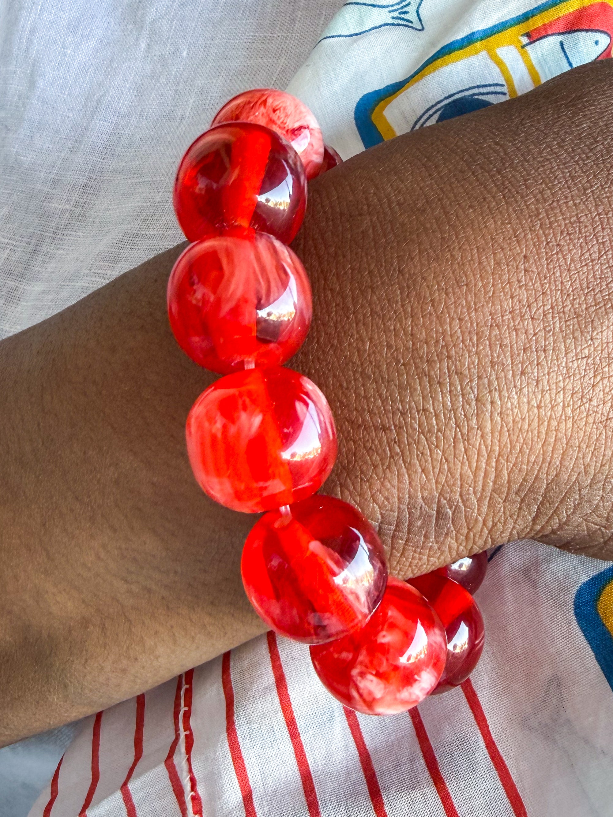 CECE Resin Bracelet Red - Urban Mills Boutique