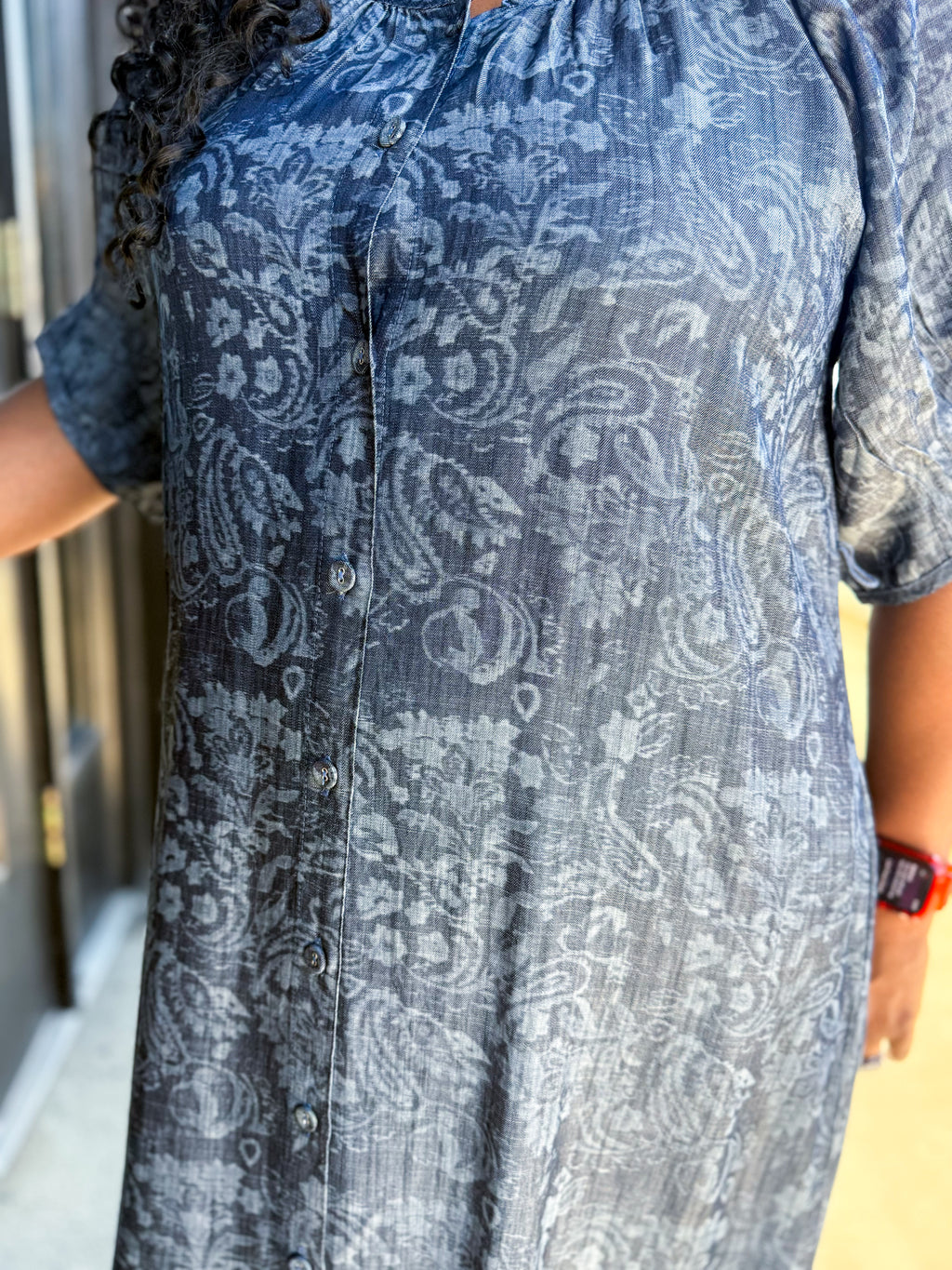 Tucked Denim Dress - Urban Mills Boutique