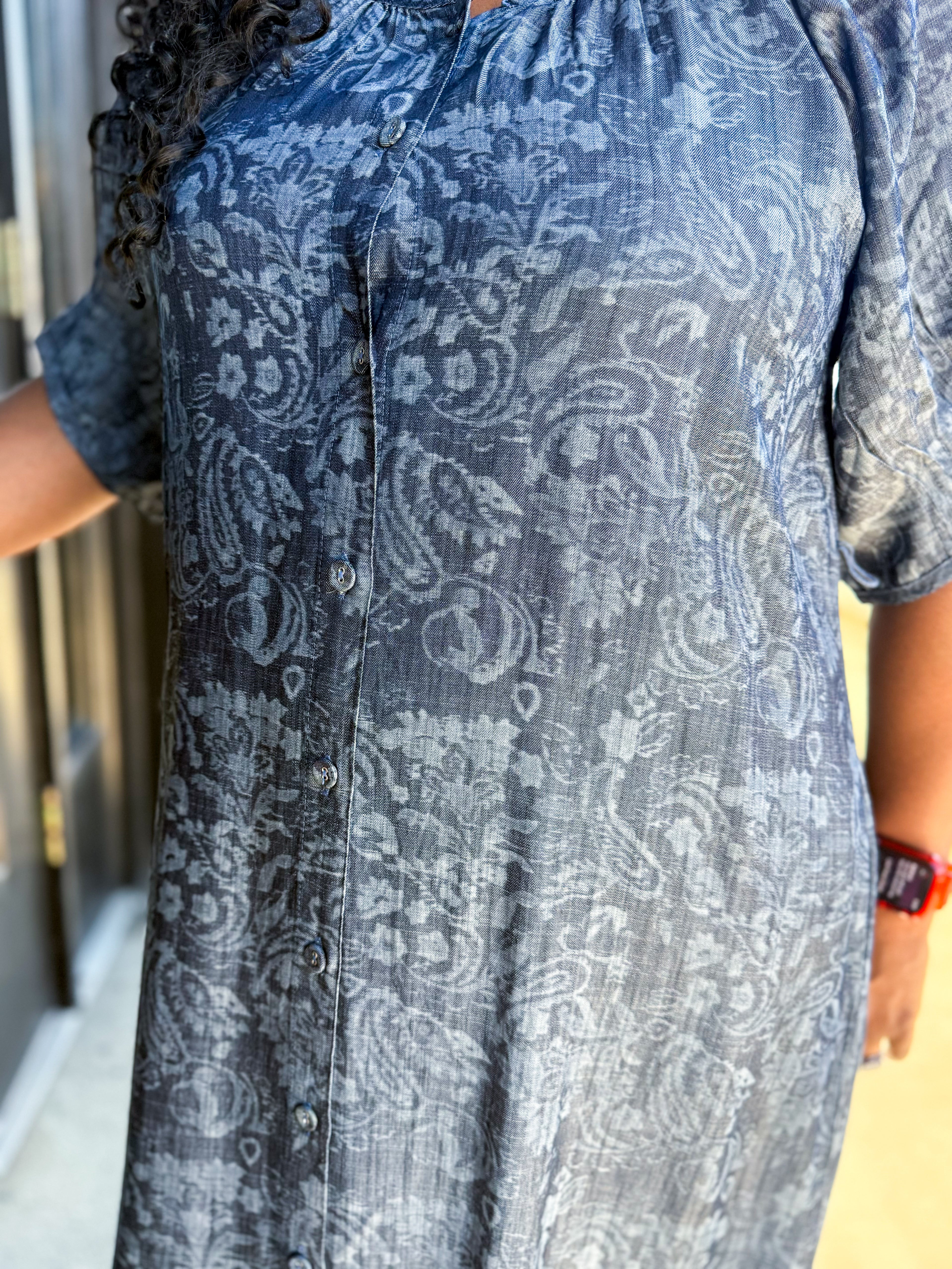 Tucked Denim Dress - Urban Mills Boutique