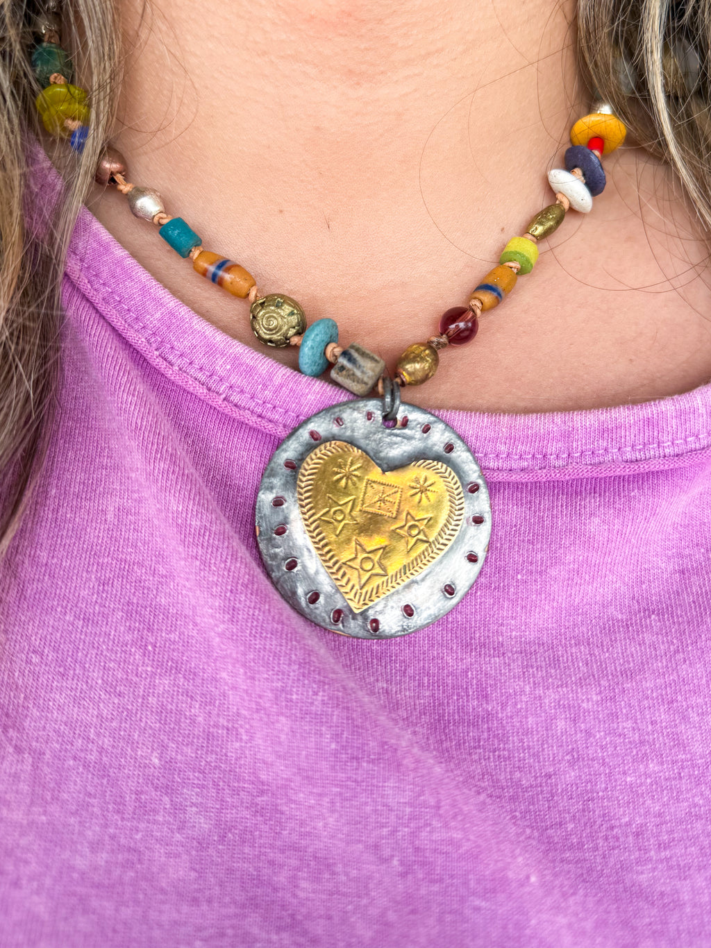 Bead Heart Necklace - Urban Mills Boutique