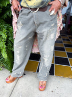 Peace & Love Railroad Jeans - Urban Mills Boutique