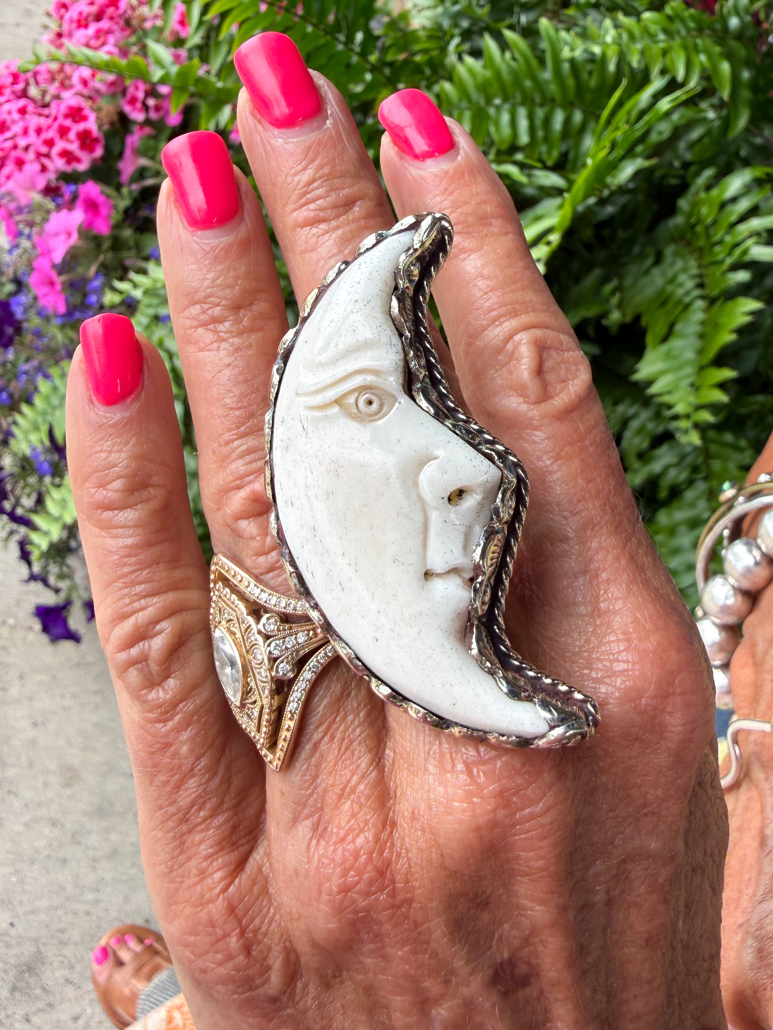 Bone Face Moon Ring - Urban Mills Boutique