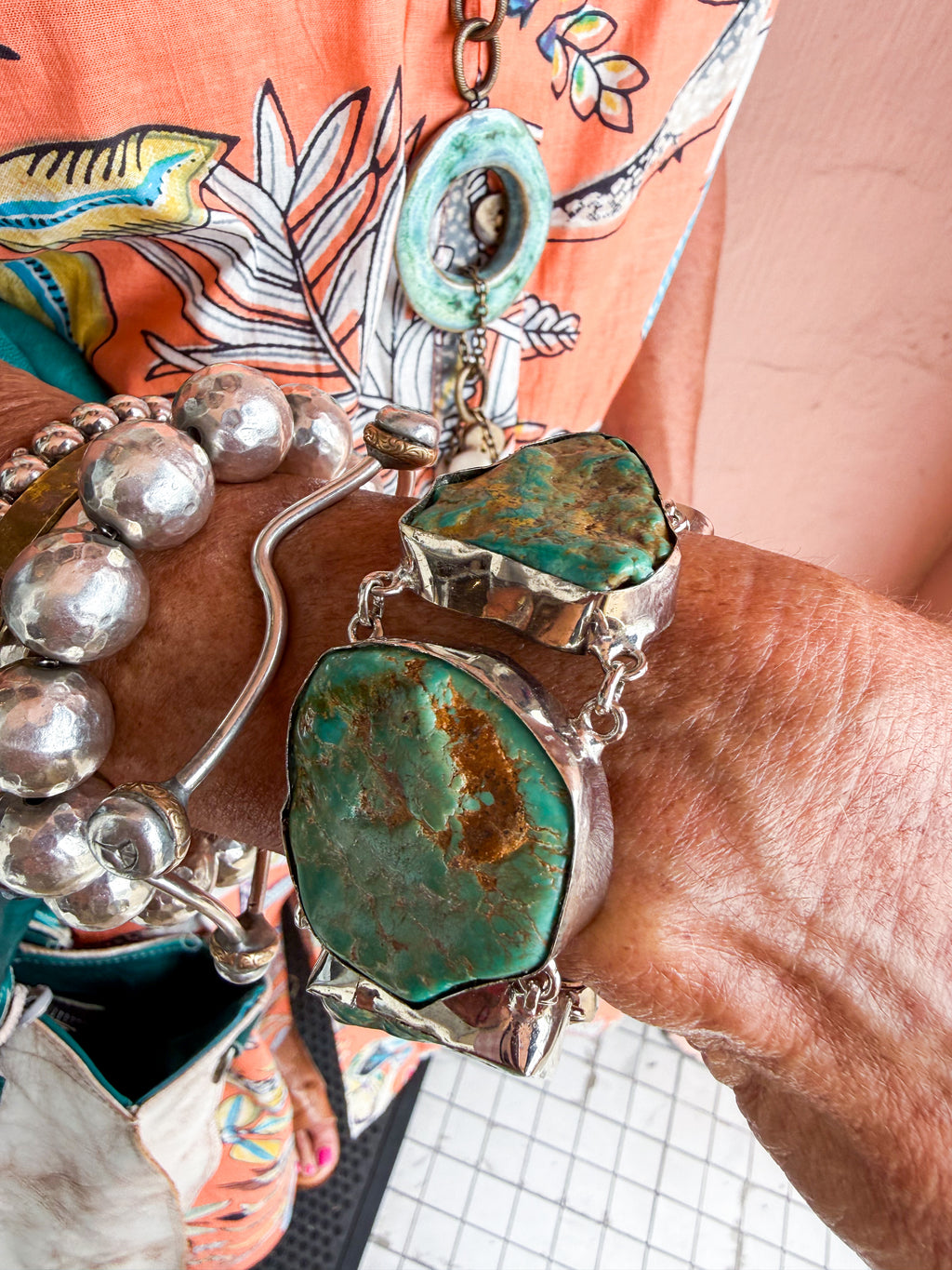 Chunky Turquoise Bracelet - Urban Mills Boutique
