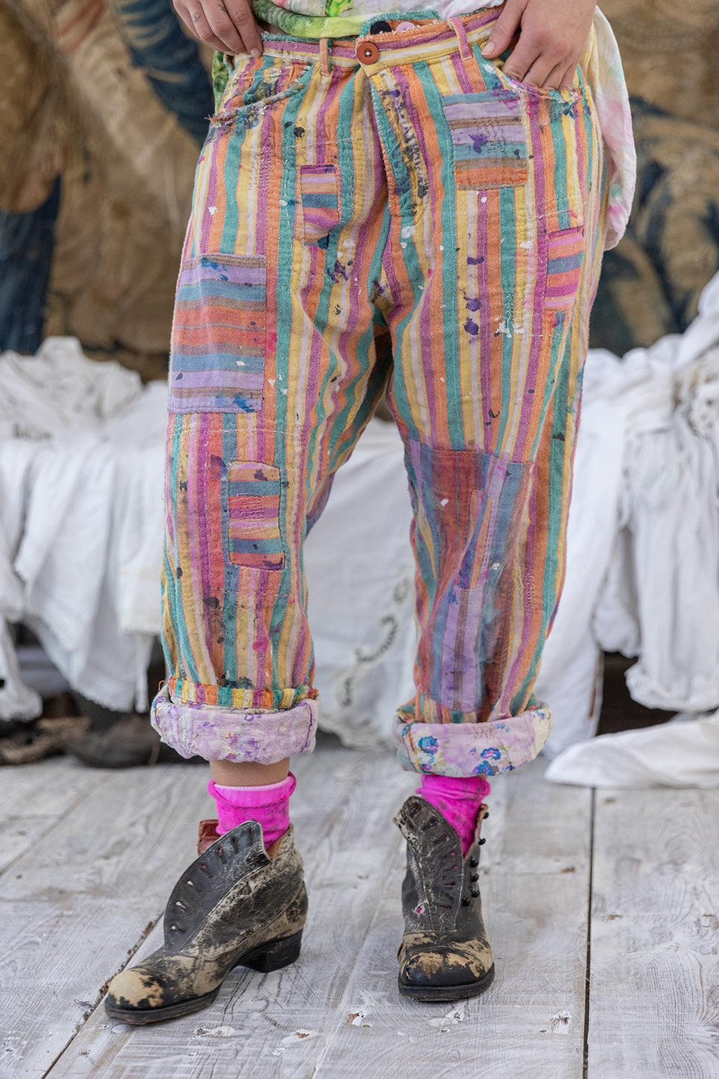 Pants 530 - Striped Miner Pants - Urban Mills Boutique