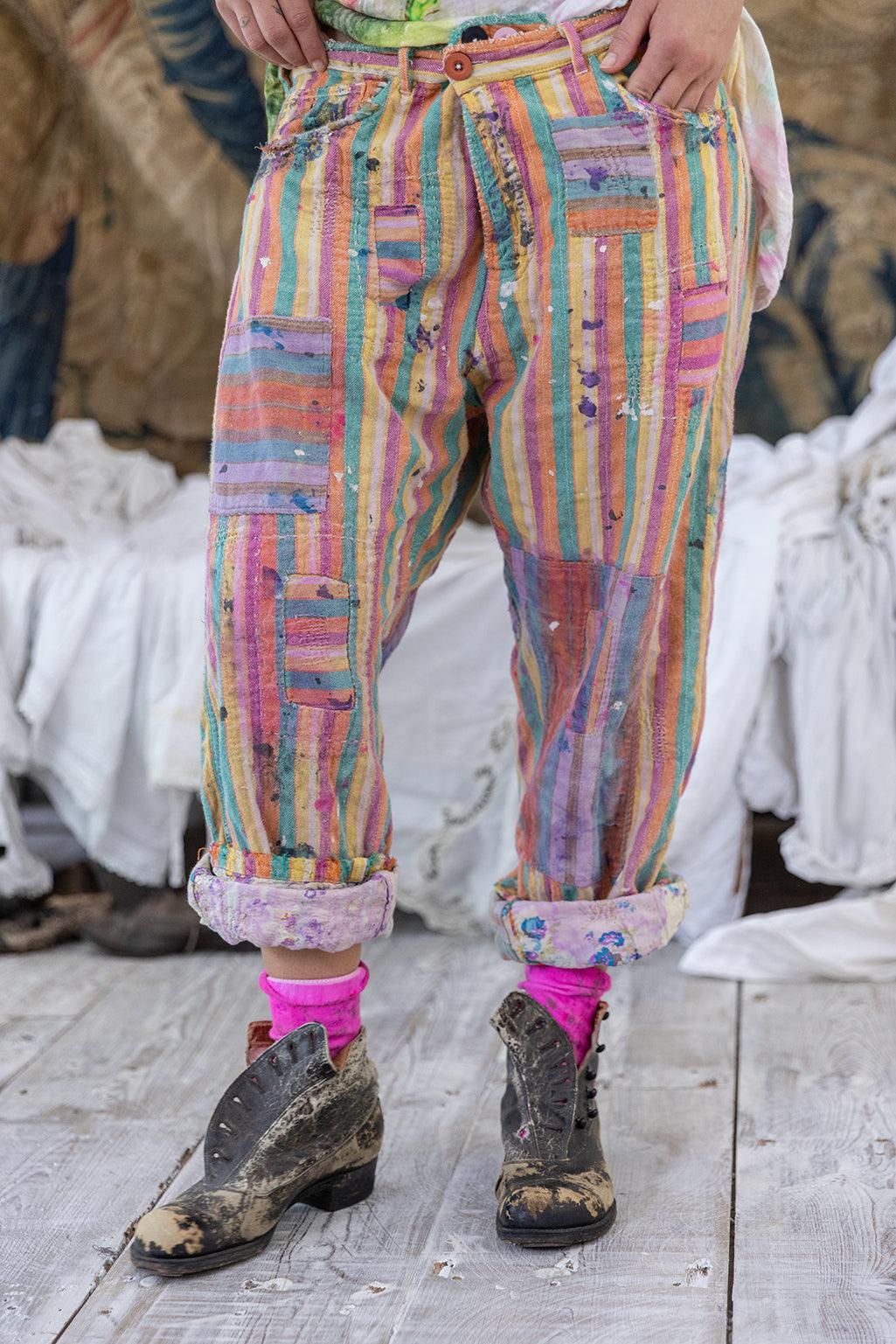 Pants 530 - Striped Miner Pants - Urban Mills Boutique