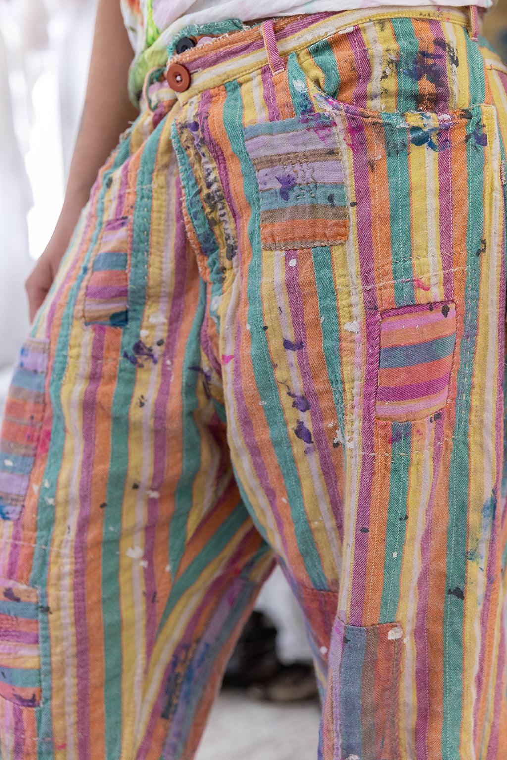 Pants 530 - Striped Miner Pants - Urban Mills Boutique