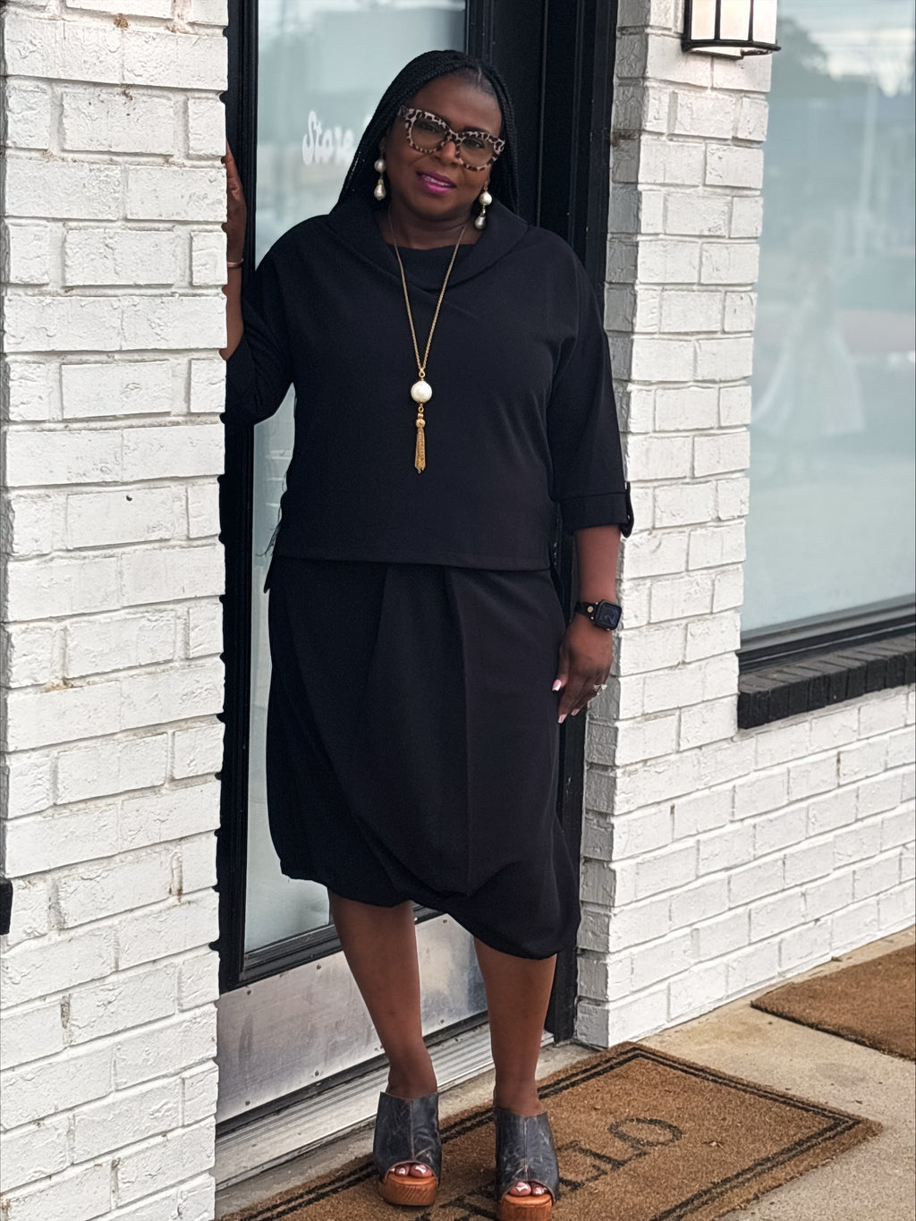 Black Scuba Top - Urban Mills Boutique