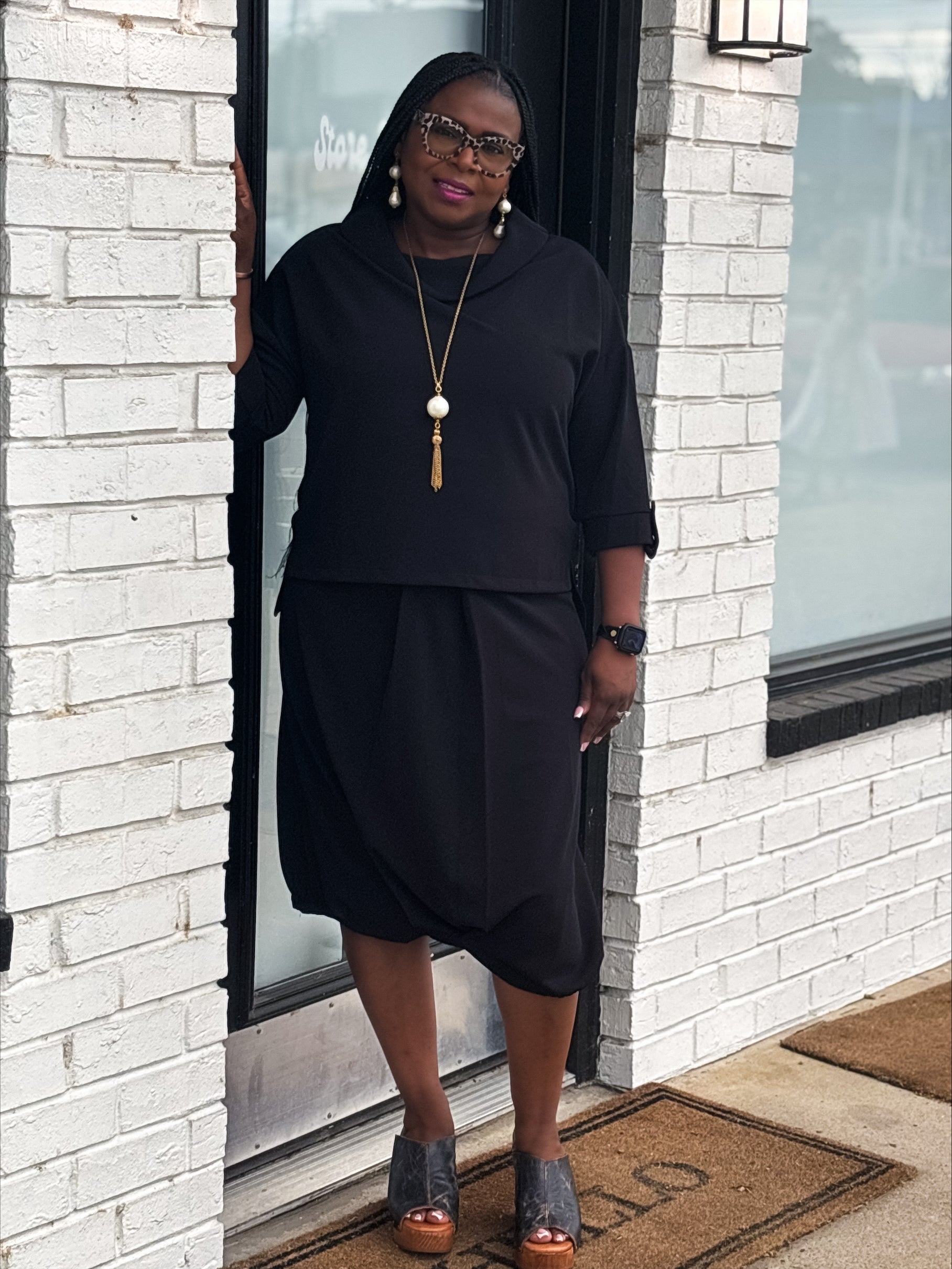 Black Scuba Top - Urban Mills Boutique