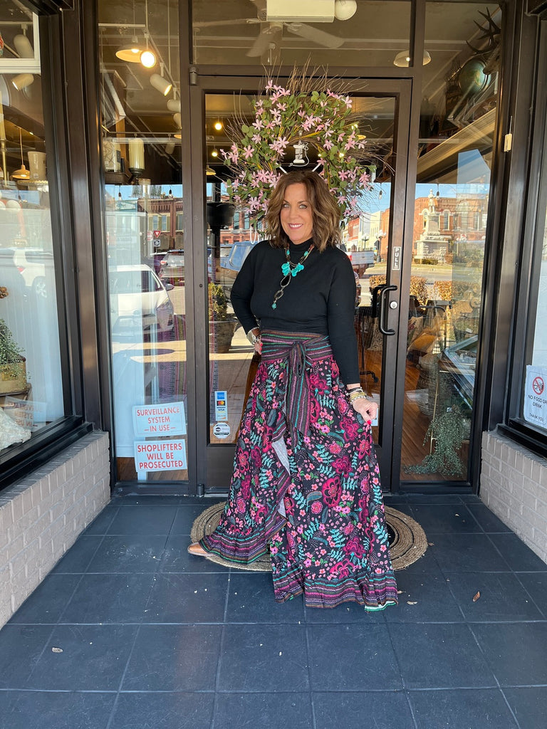 Meiko Floral Wrap Skirt - Urban Mills Boutique 